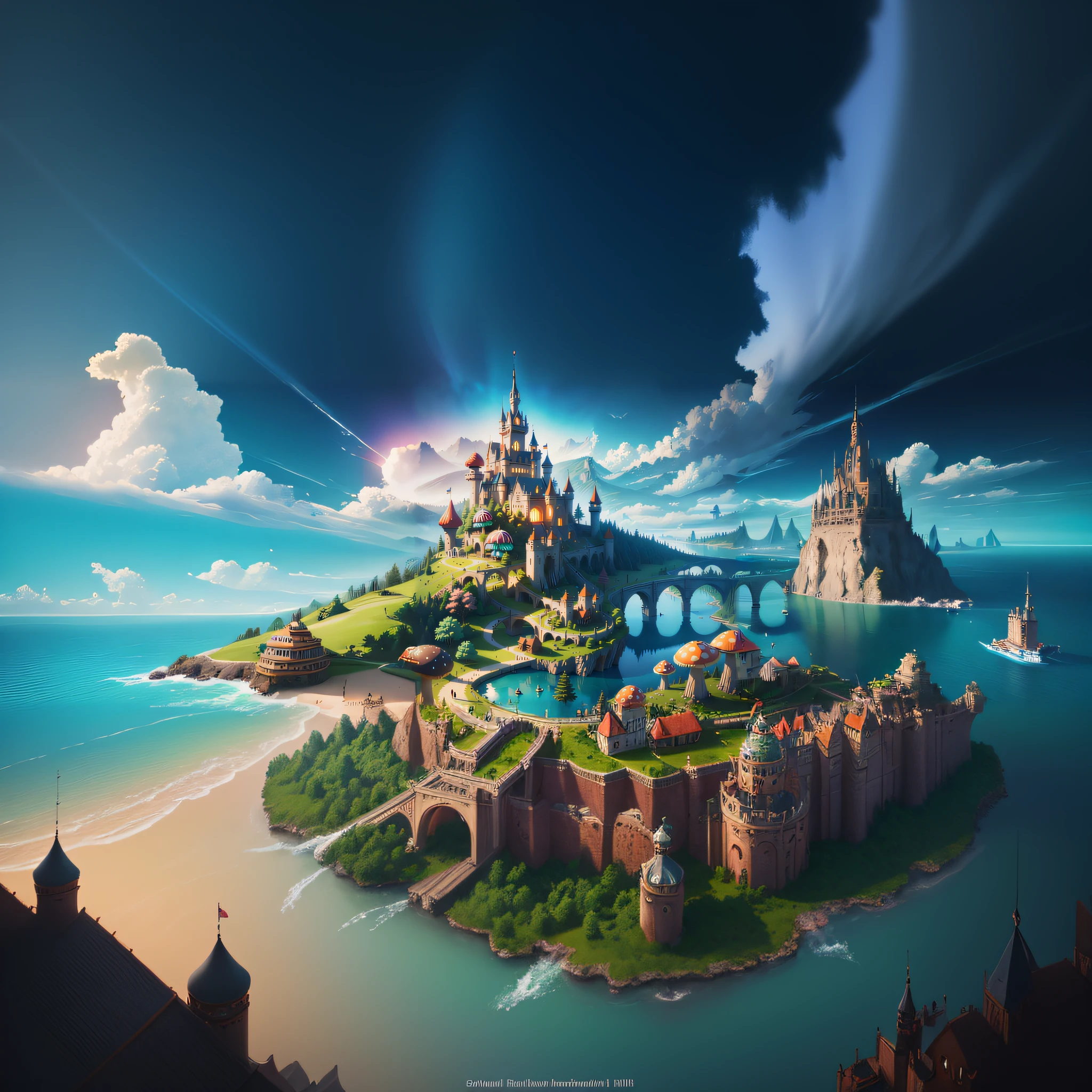 beautiful rendering of a fairy tale, 4k highly detailed digital art, fantasy castle, 8k high quality detailed art, matte fantasy painting, cute, highly detailed fantasy, beautiful detailed fantasy, 4k fantasy art, 4k fantasy detail, highly detailed magical fantasy, 4k detailed digital art
