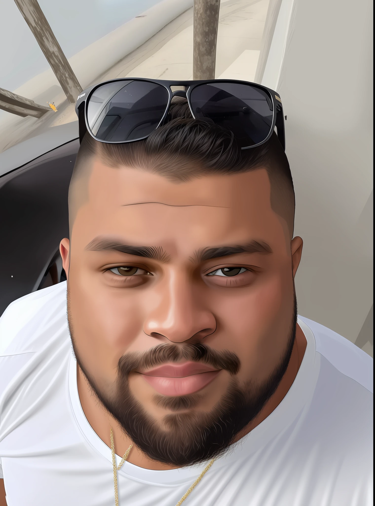 there is a man with a beard and sunglasses on his head, ronaldo nazario, 2 , 3 2 years old old, 3 2 - yea, ronaldo nazario fenomeno, 2 8 years old, 30 year old man, abos old, he is about 3 0 years old