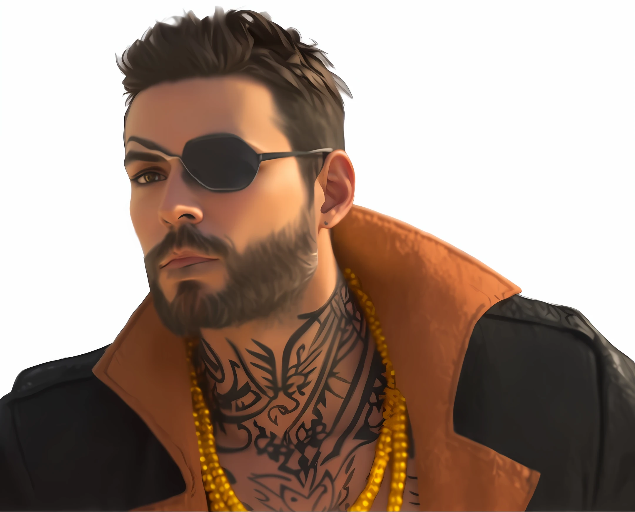 Make a realistic drawing of Bill Kaulitz in a thoughtful pose with good lighting