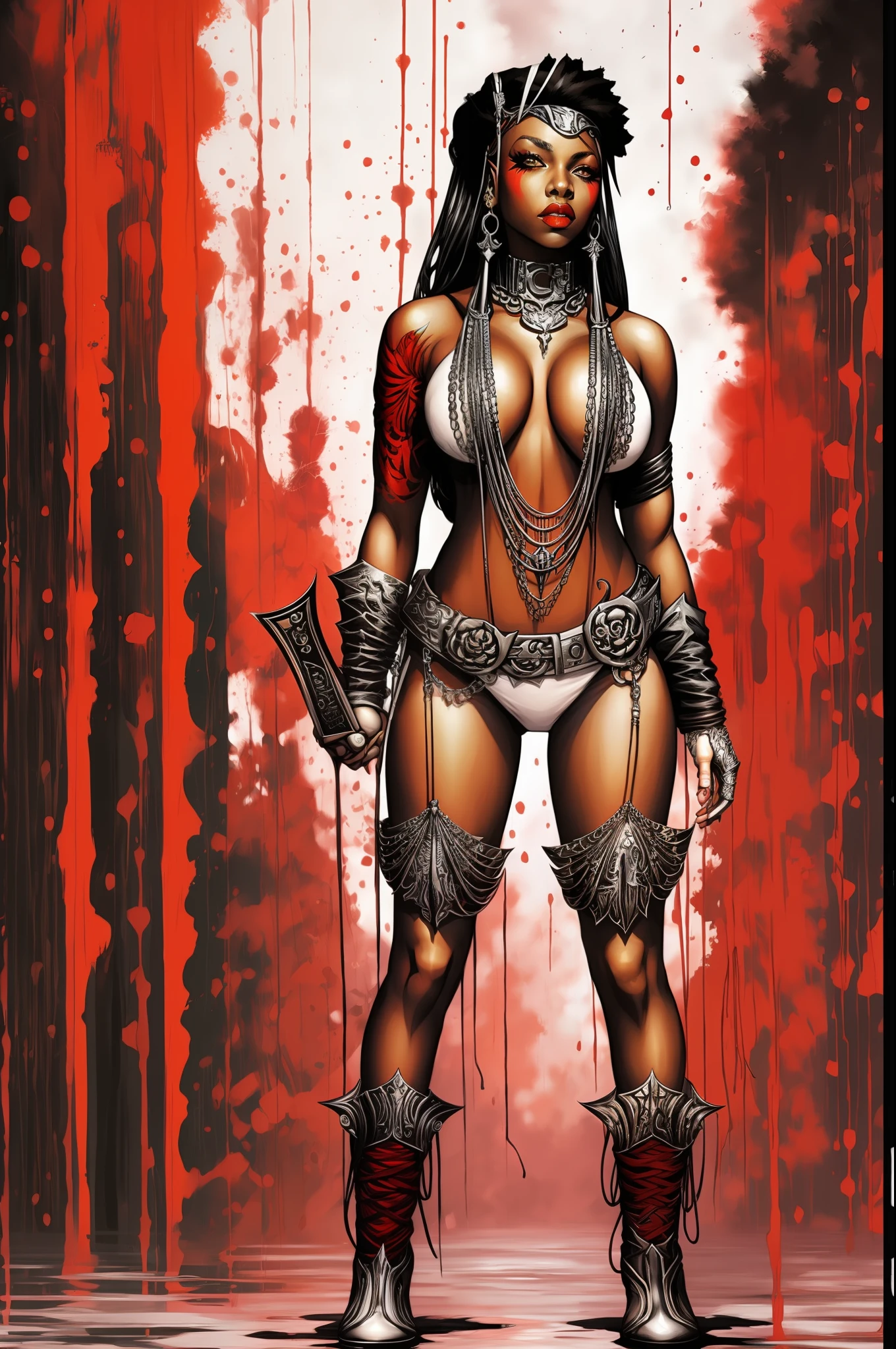 Full body  portrait of a female  character in CCDHT artstyle by Brian M. Viveros