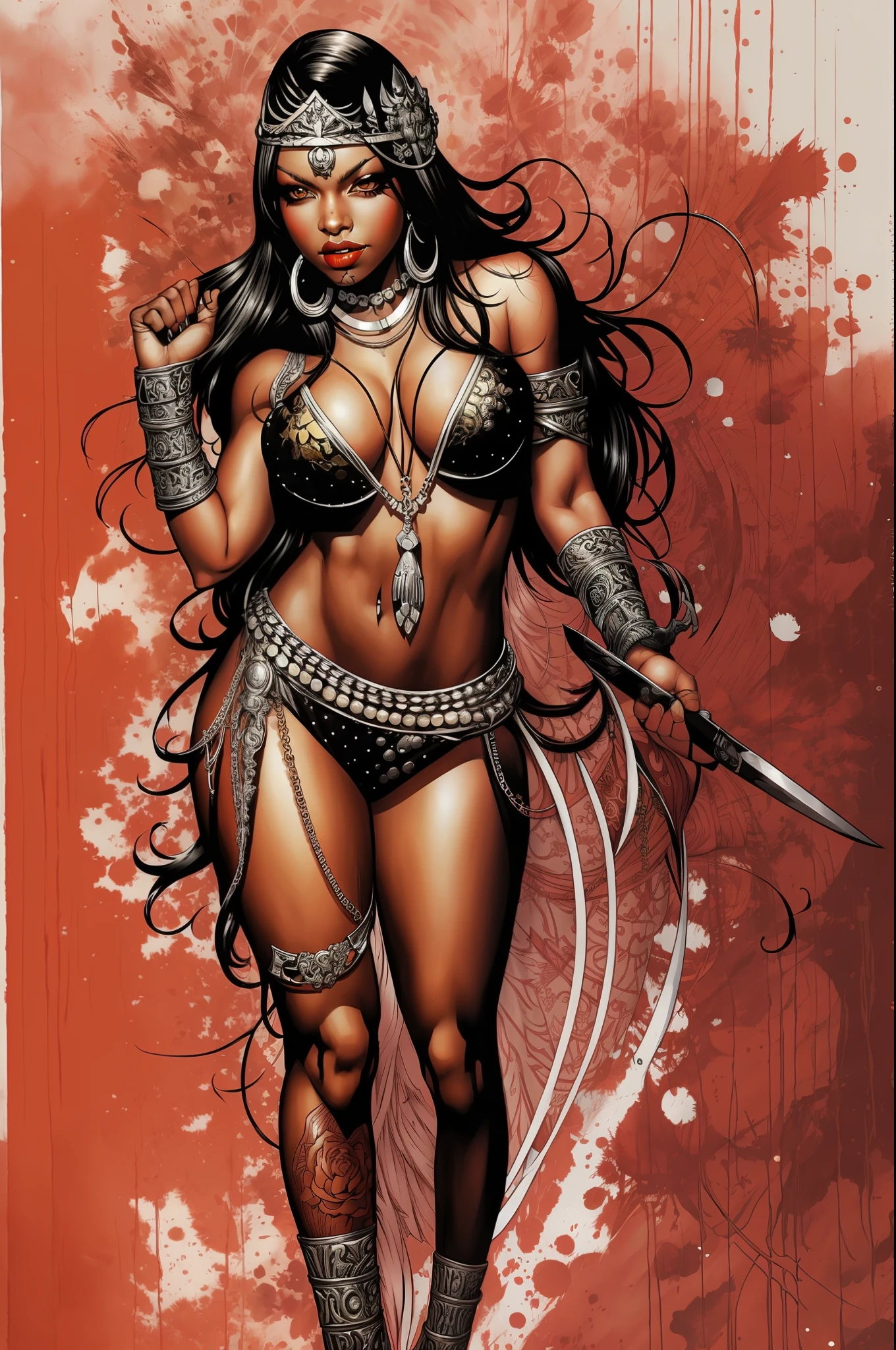Full body portrait of a female character in CCDHT artstyle by Brian M. Viveros