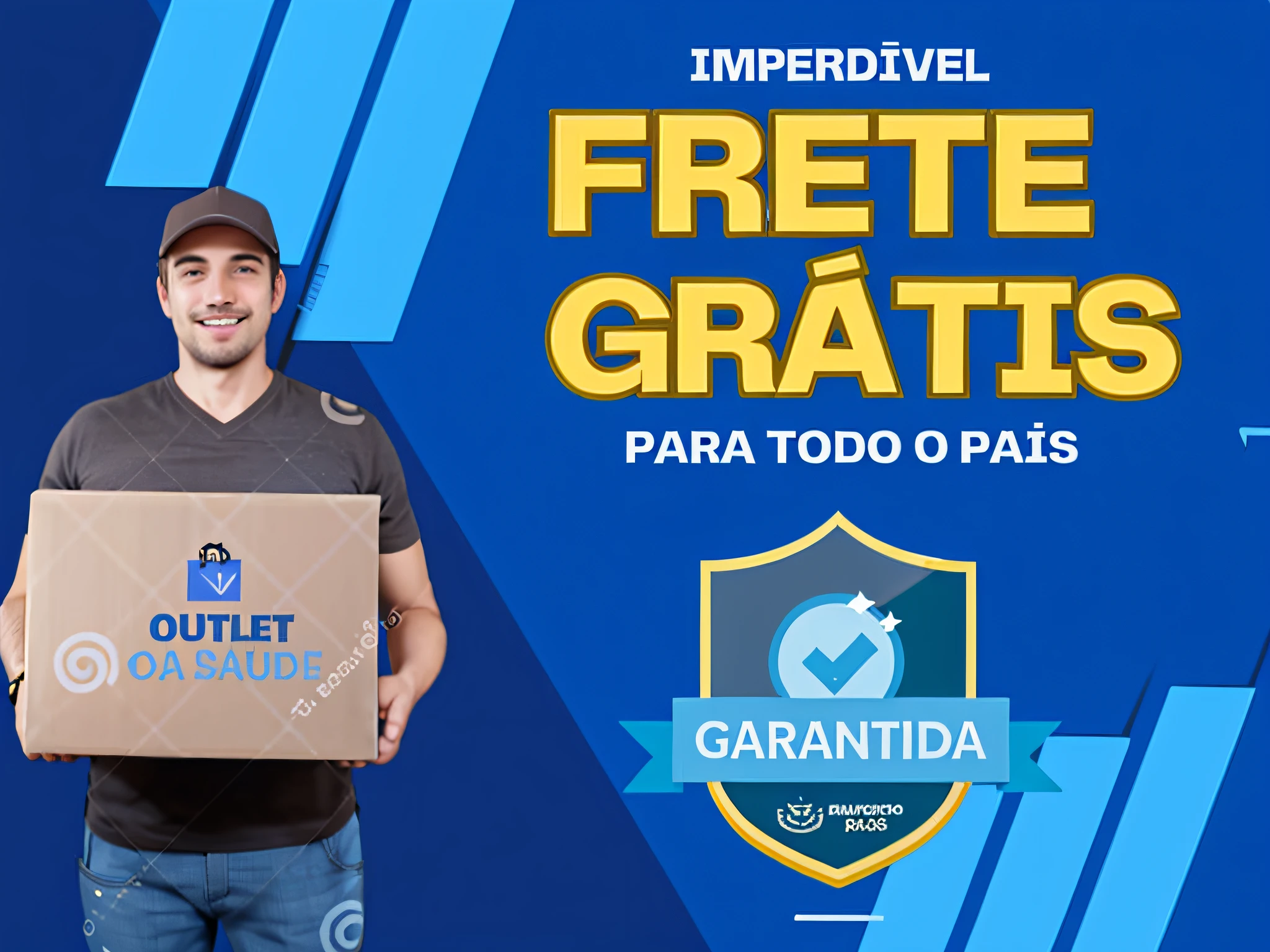 a man holding a cardboard box ad image --auto --s2