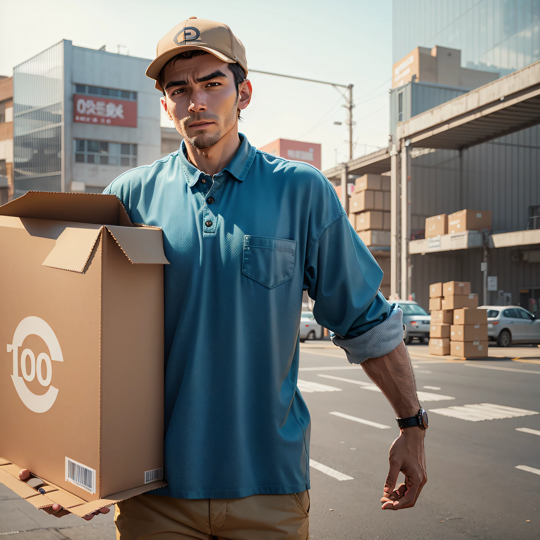 Advertisement for site man holding a cardboard box 1000x600 --auto --s2