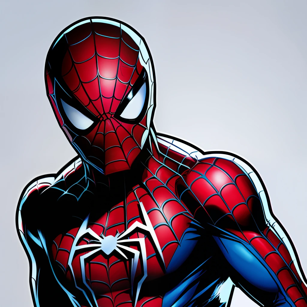 Spider-Man, Design with 32k quality, inspired by T-shirt design, with Cartoon style, made by DSLR Camera, full framing, centered, white background, maximum quality, maximum detail.