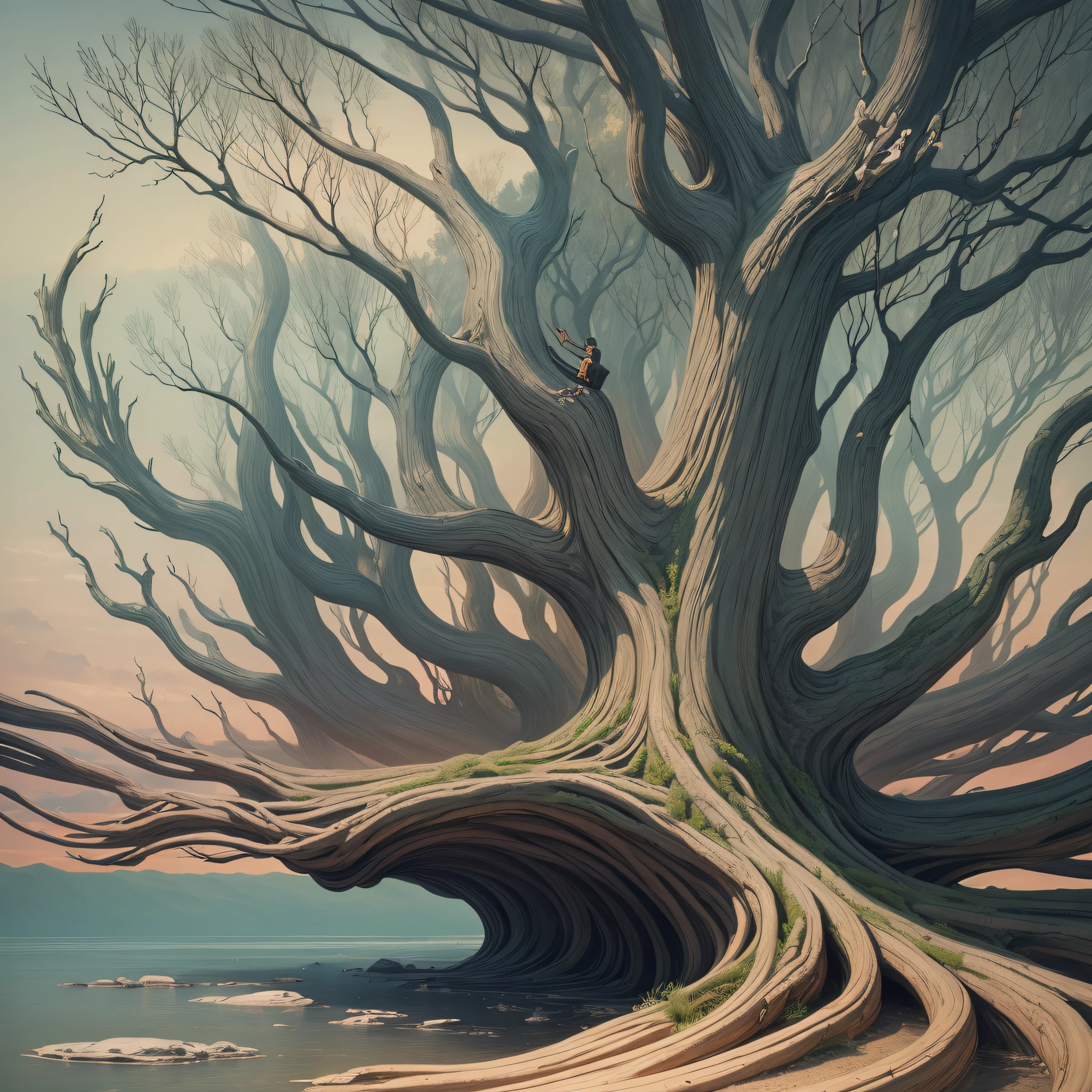 Redraw the tree above as if Dali painted it --auto --s2