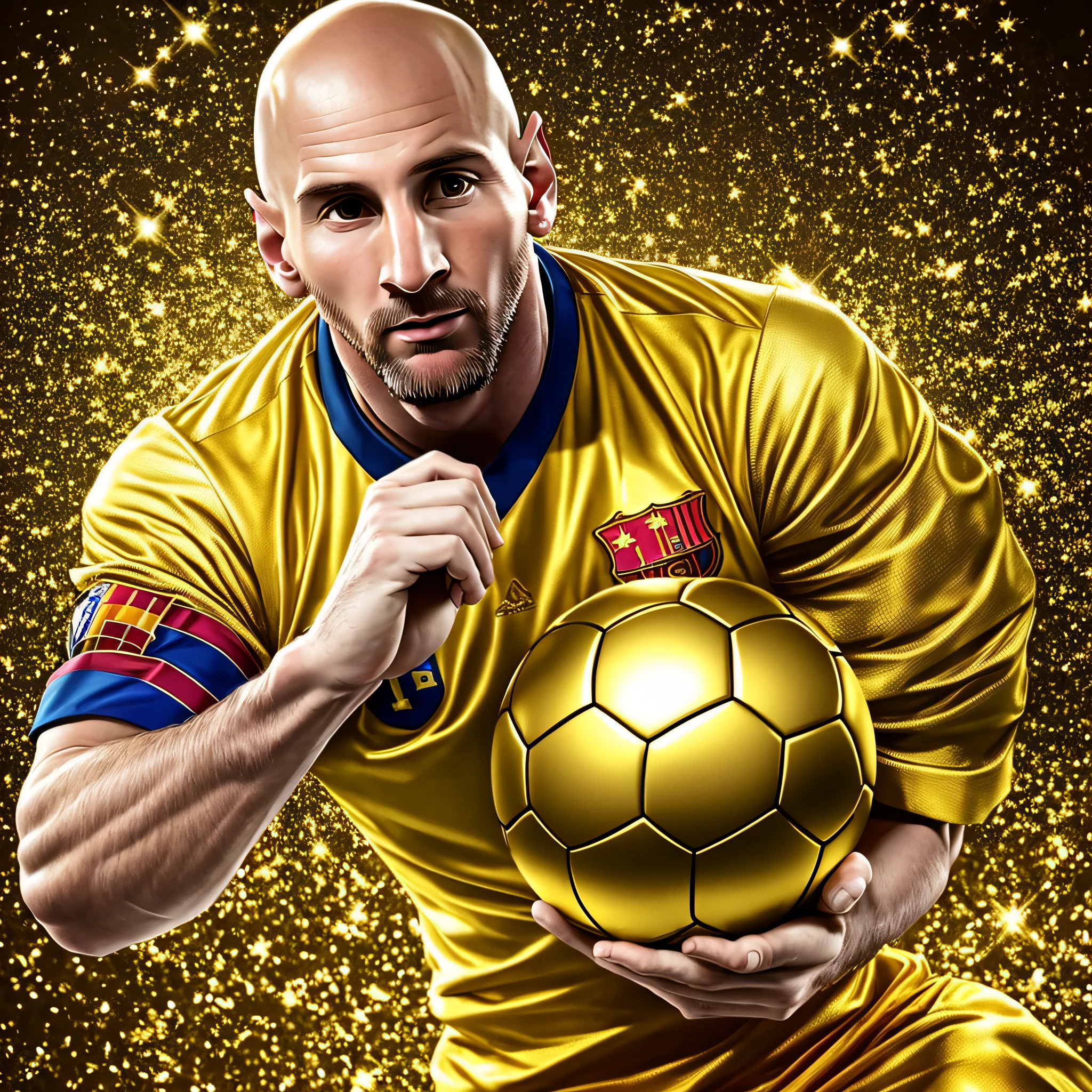 Bald Messi with his ultra real Golden Ball --auto --s2