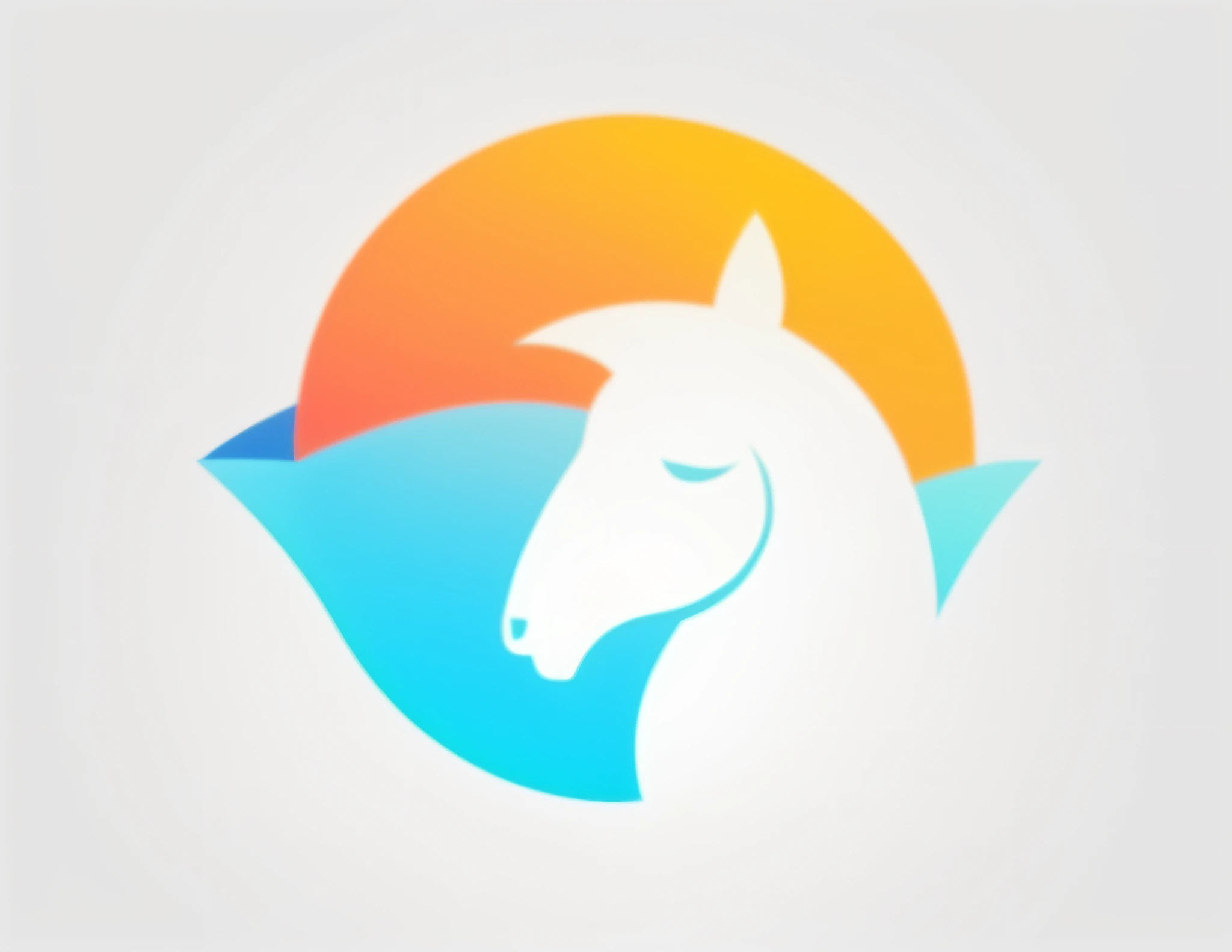 a horse head with a sun in the background, horse head animal merge, logo for a social network, avatar for website, digital horse, clean and simple design, clean logo, no gradients, medium poly, discord profile picture, clean logo design, horse, rounded logo, simple and clean illustration, minimalist logo vector art, avatar image, horse on top --auto --s2