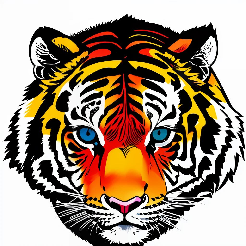 Tiger, Design with 32k quality, inspired by T-shirt design, with Pixel style, made by DSLR Camera, full framing, centered, white background, maximum quality, maximum details.