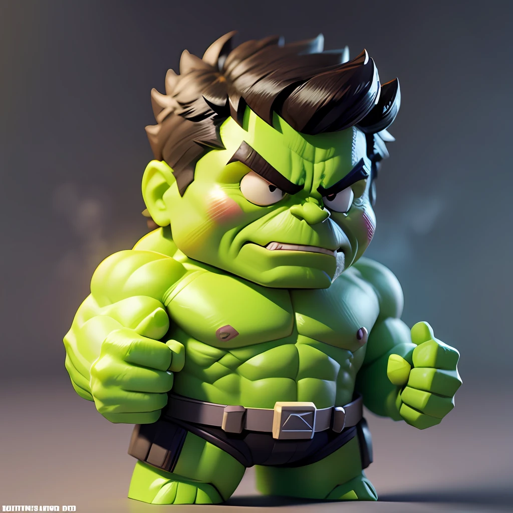 iny cute Hulk toy avengers, standing character, soft smooth lighting, soft pastel colors, Avengers universe Marvel, Skottie Young, 3D Blender render, polycount, modular constructivism, pop surrealism, physically based rendering, square image --auto --s2