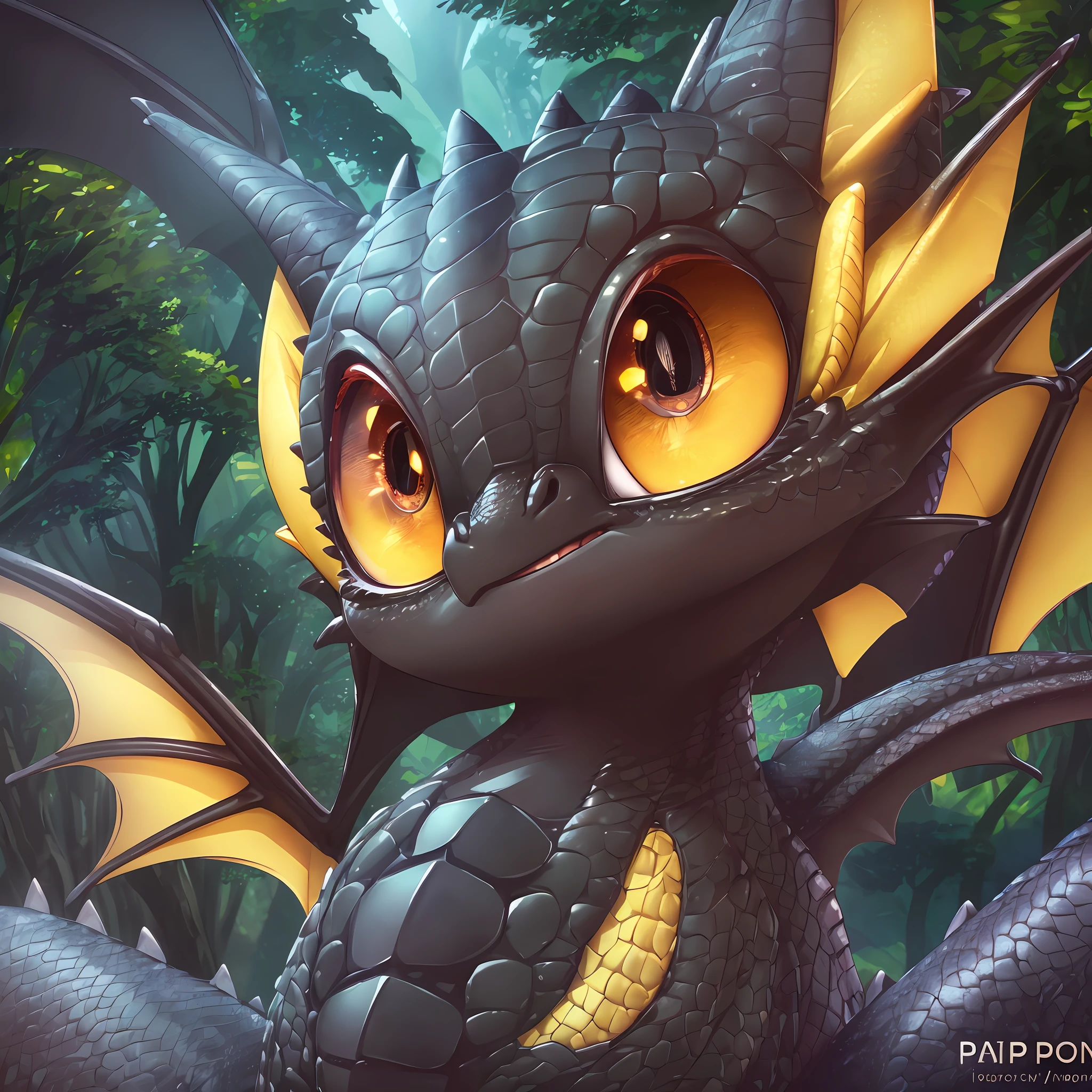1dragon (Toothless from How to Tame a Dragon ), small, cute, gorgeous, cutest, yellow, scales, big eyes, bright eyes, long lashes, high eye detail and clarity, (funny face:1.3), focus on face, (octane rendering:1.3), udr, uhd, sharp focus, (Pixar-style:1.4) --auto --s2