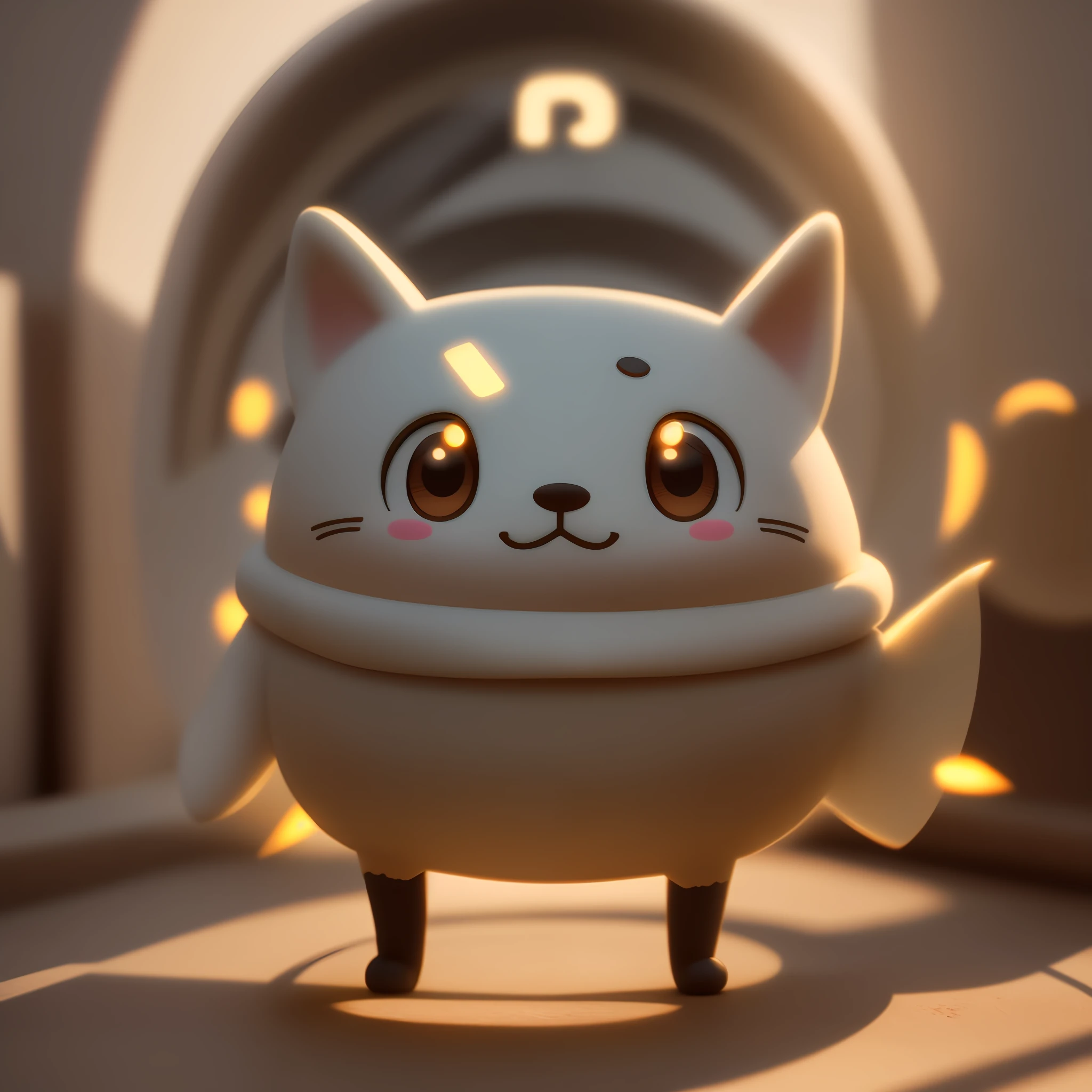 A cute little character in light 3D with a front