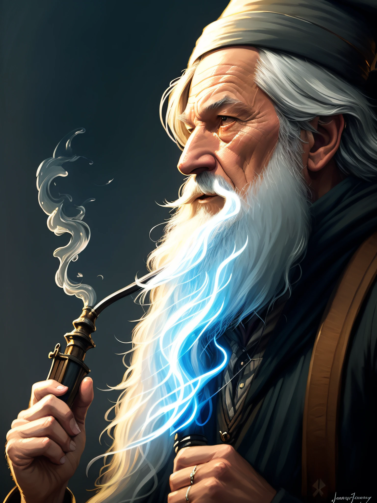 Gandalf smoking a pipe and blowing smoke rings, portrait, Jeff Bridges, ((cartoon style)), lord of the rings,
dragon fireworks on background, Balrog,
Atey Ghailan, by Jeremy Mann, Greg Manchess, Antonio Moro, trending on ArtStation, trending on CGSociety, Intricate, High Detail, Sharp focus, dramatic, photorealistic painting art by midjourney and greg rutkowski, bokeh on background