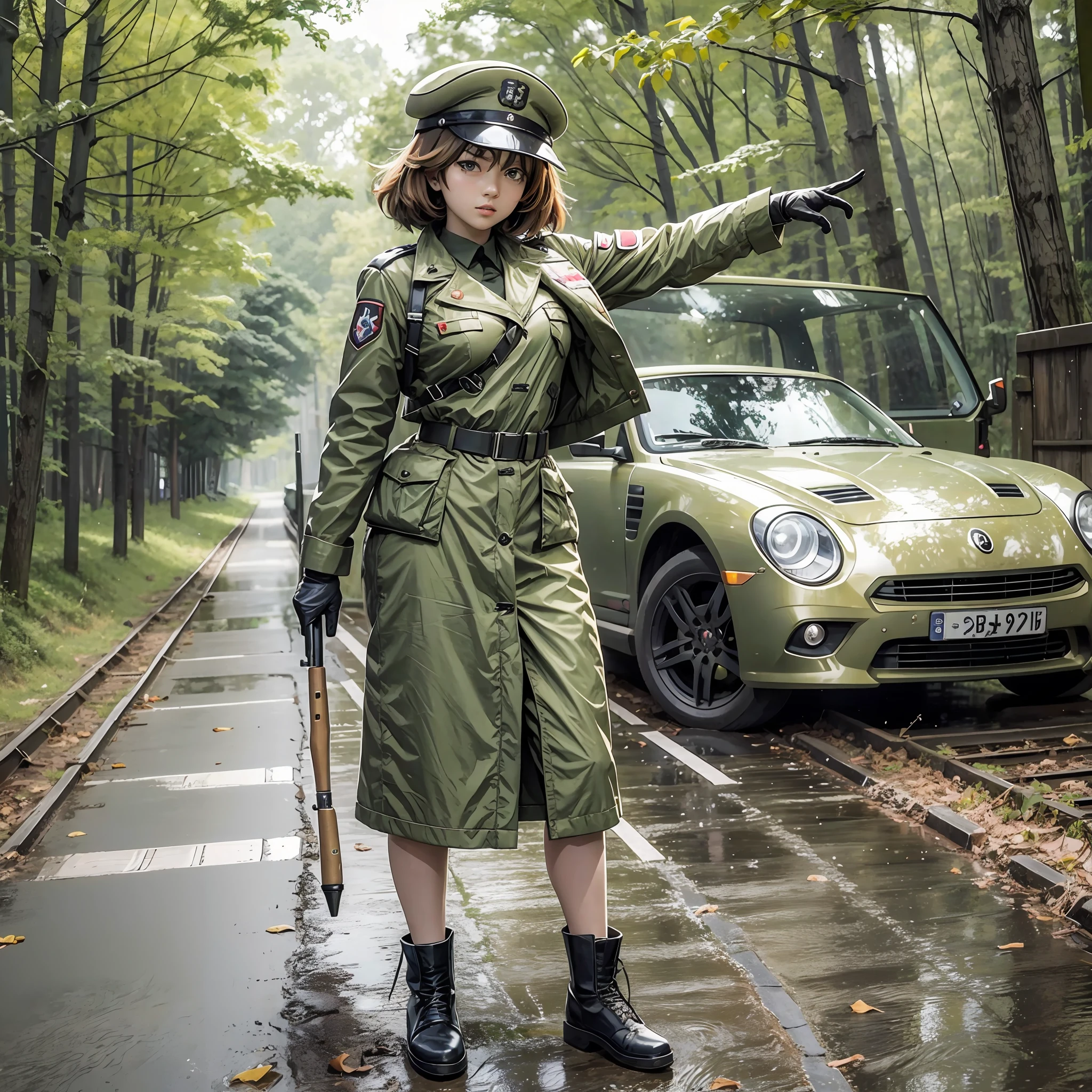 Maho Nishizumi from girls und panzer wearing WW2 german uniform --auto --s2