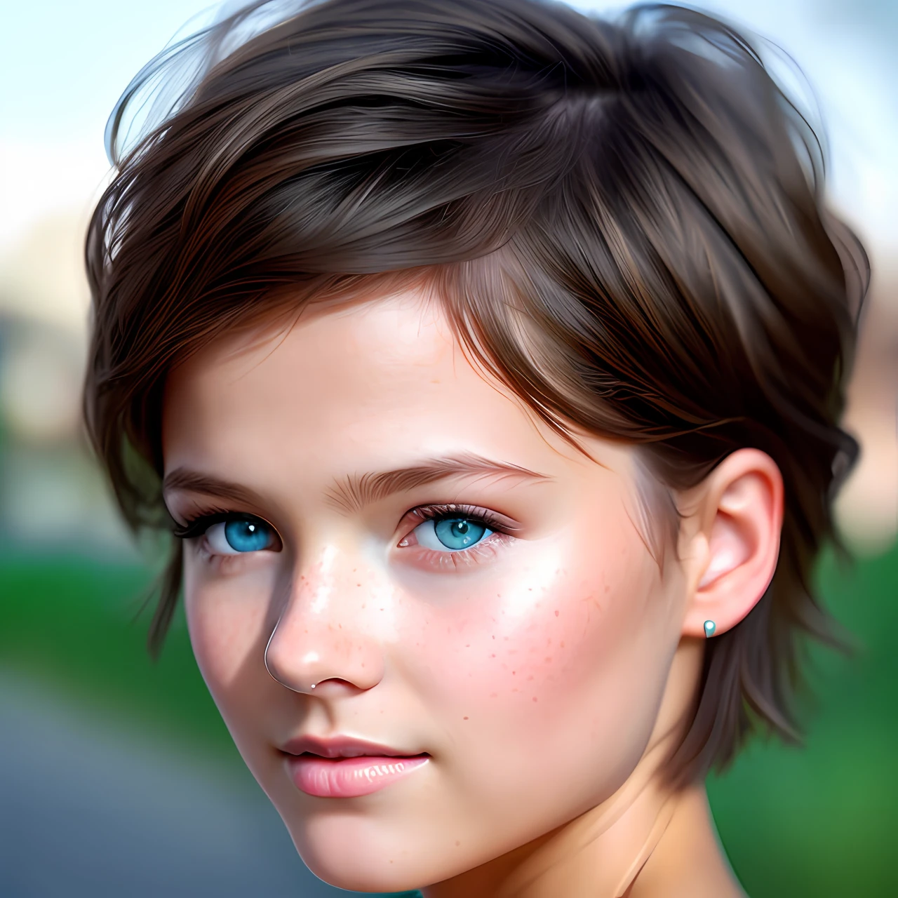 [amazing women cute:korea women:17], short hairstyle,(natural skin texture, hyperrealism, soft light, sharp:1.2),green-blue eyes,hyperrealism