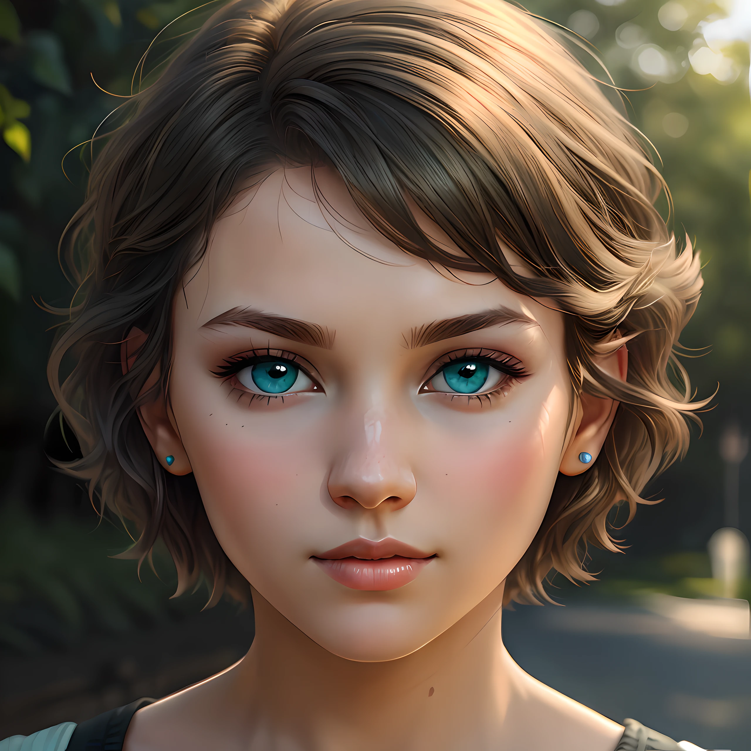 [amazing women cute:korea women:17], short hairstyle,(natural skin texture, hyperrealism, soft light, sharp:1.2),green-blue eyes,hyperrealism