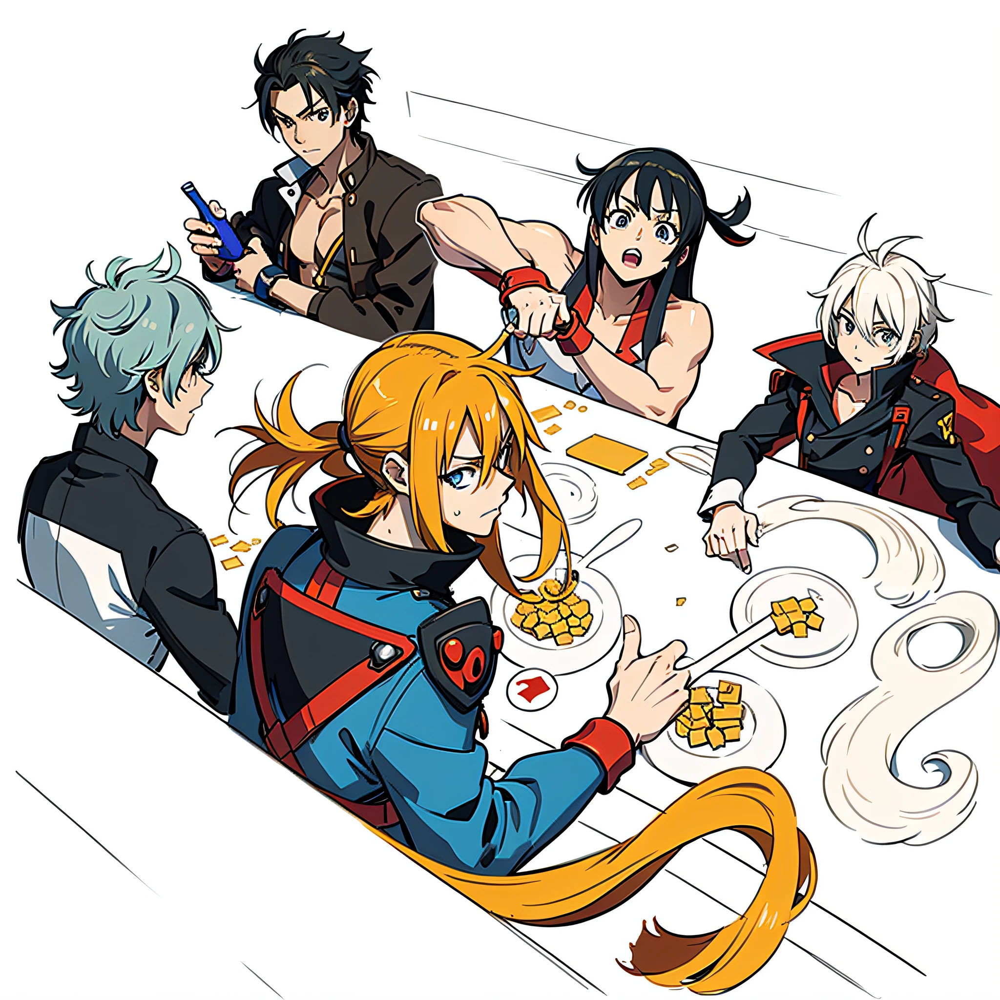 combining the Guilty Gear style with the artistic influence of Yusuke Murata, maximum detail, in 4k,
