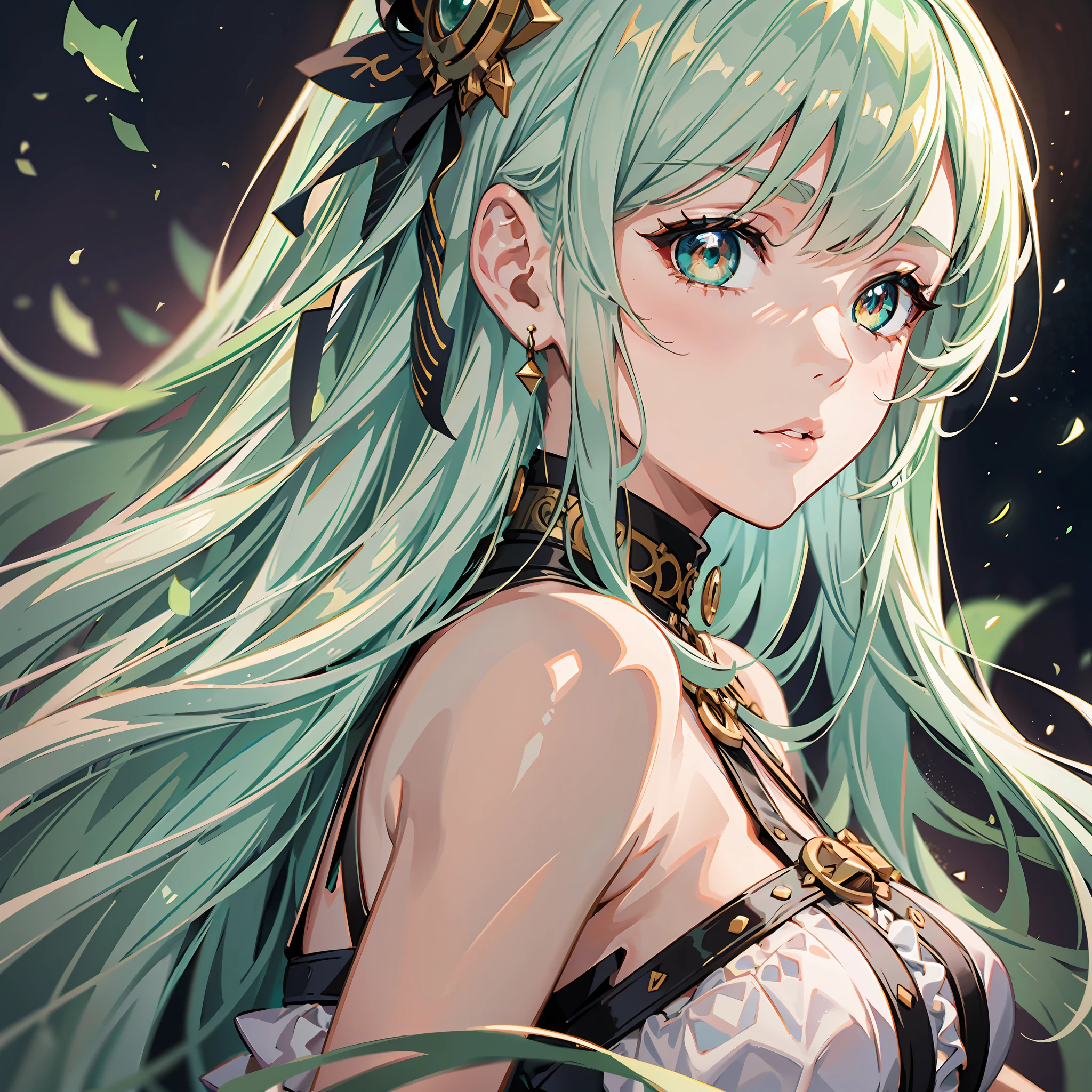 Well detailed illustration, better image, best anime, best quality, best coloring, best desinger, extremely detailed eyes, a beautiful girl of (incandescent shimmering eyes) of emerald green color, ((long white hair with bangs:1.3)) wearing steampunk style clothes, artistic cinematic lighting from Paramount and Wit studios, steampunk.lora backdrop: details:1.2, lora:eyedetailed:1.2,lora:add_details:1.2, lora:more_details:1.2, lora:cinematic-lighting, lora:studio-light, lora:eyesdetails:1.3.
