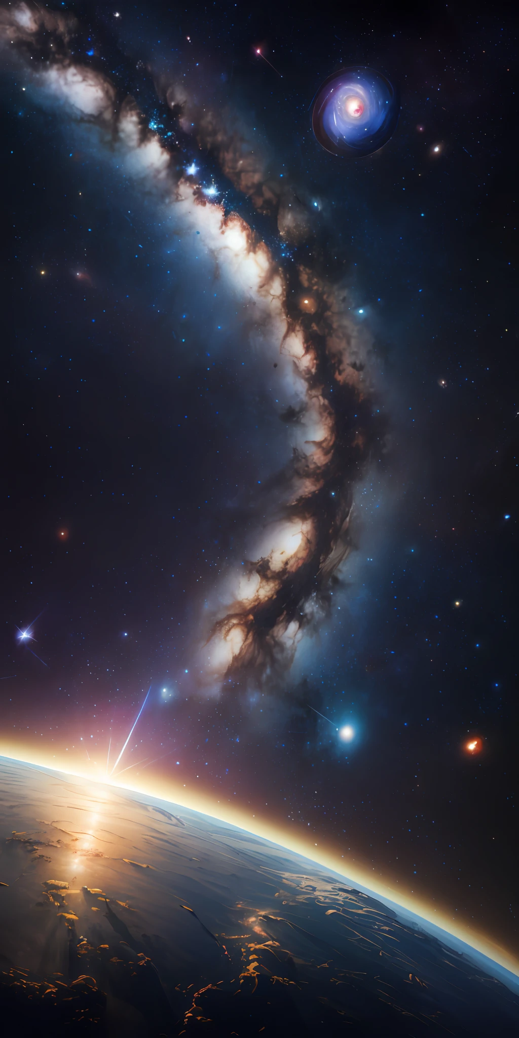 masterpiece, best quality, high quality, extremely detailed CG unity 8k wallpaper, Depth of Field, HDR,,Photorealistic,extremely detailed, Intricate, High Detail, universe, space, galaxy, stars, planets, astronomy, cosmos, celestial, nebula, black hole, solar system, cosmic rays, supernova, deep space, astronomical objects