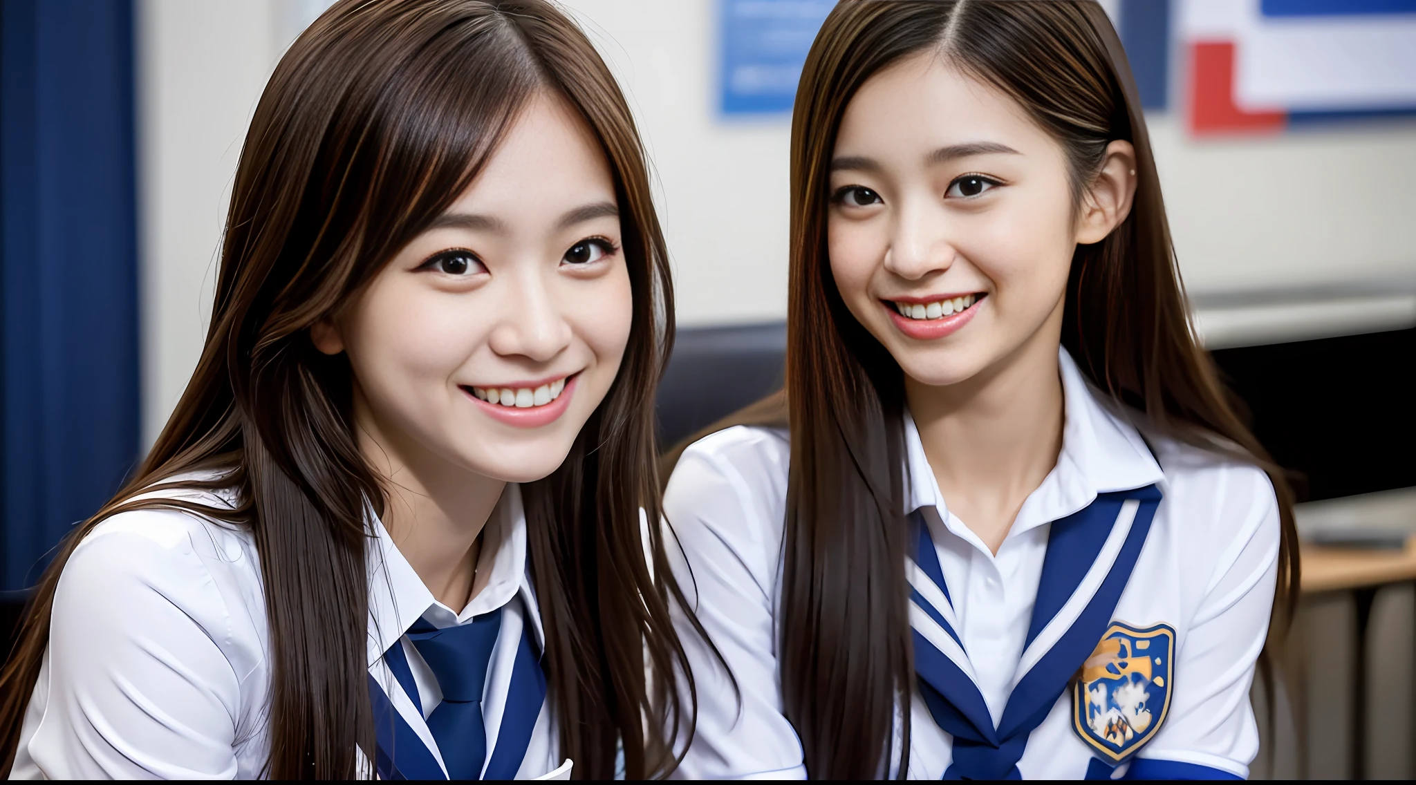 (8K), (Best Quality: 1.2), (Realistic), (Photorealistic: 1.37), Ultra High Definition, 1 Girl, Cute, Smile, Closed Mouth, Beautiful Details, Beautiful Nose, Full Body, Wet Hair, Colossal Dalsefo, Japan High School Girl Uniform, Thighs, Petite and Delicate Figure, A Cup