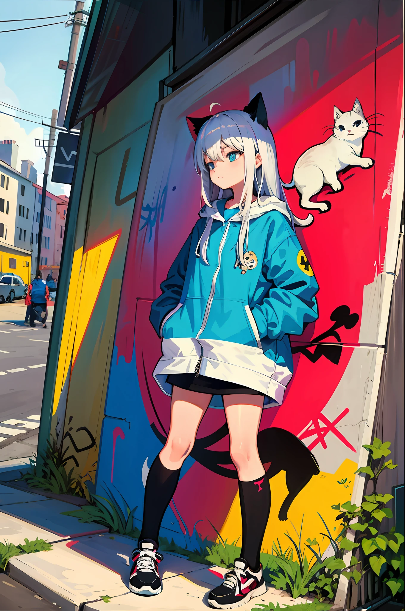 centered, graffiti, kitten illustration, high detail, with style