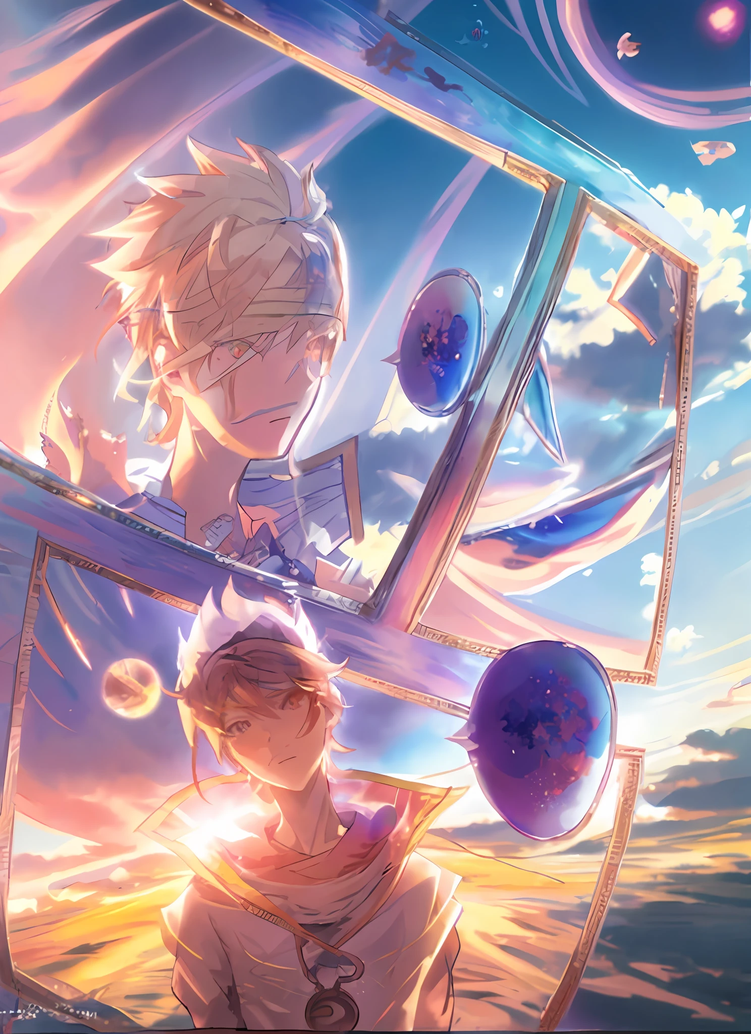 anime wallpapers with two people in a boat with a sky background, high detailed official artwork, best anime 4k konachan wallpaper, anime epic artwork, detailed key anime art, 4 k manga wallpaper, ufotable art style, key visual, zerochan art, anime art wallpaper 8 k, trending on artstation pixiv, official anime artwork