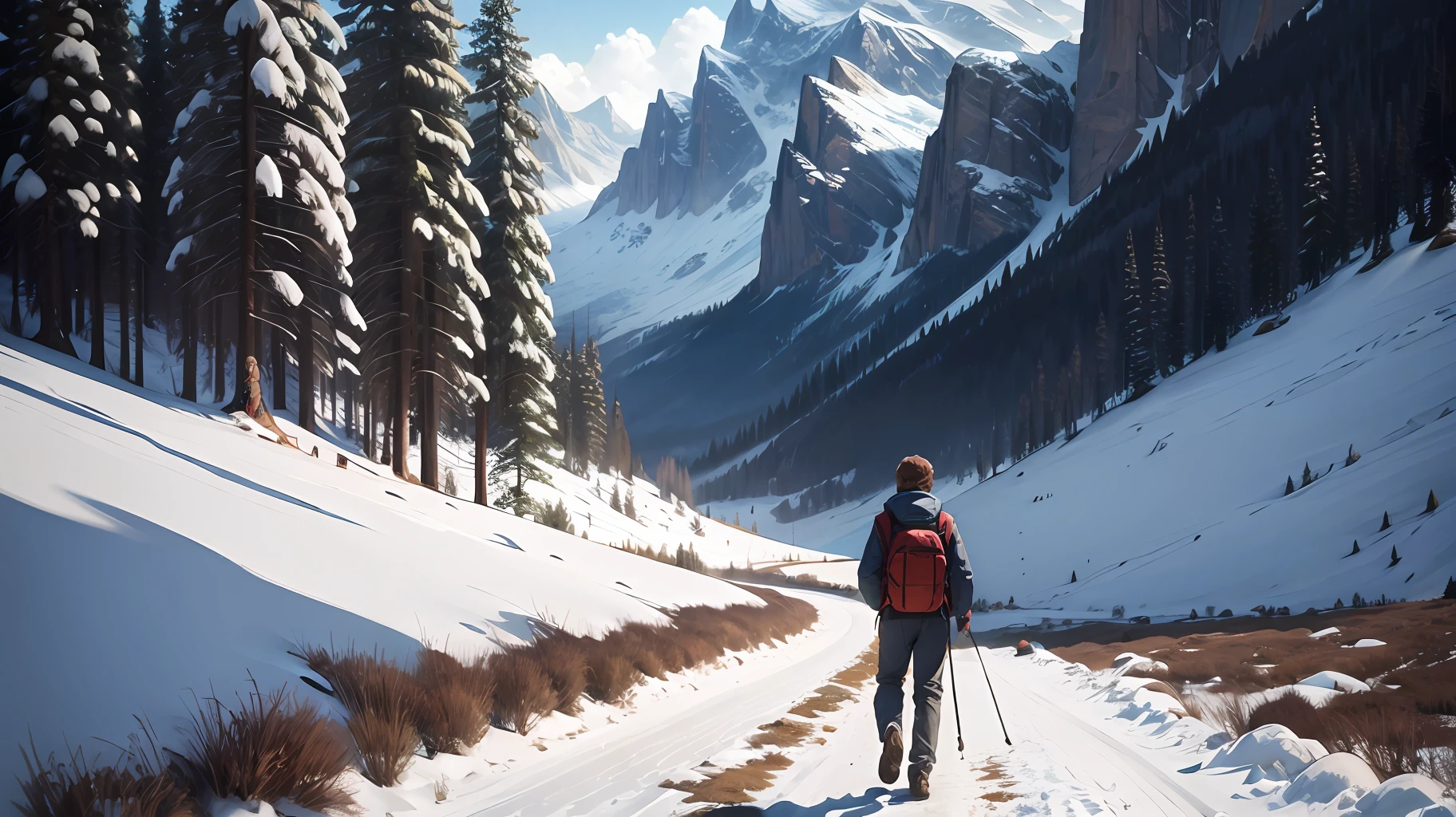 Imagine Peter walking through the mountains.
