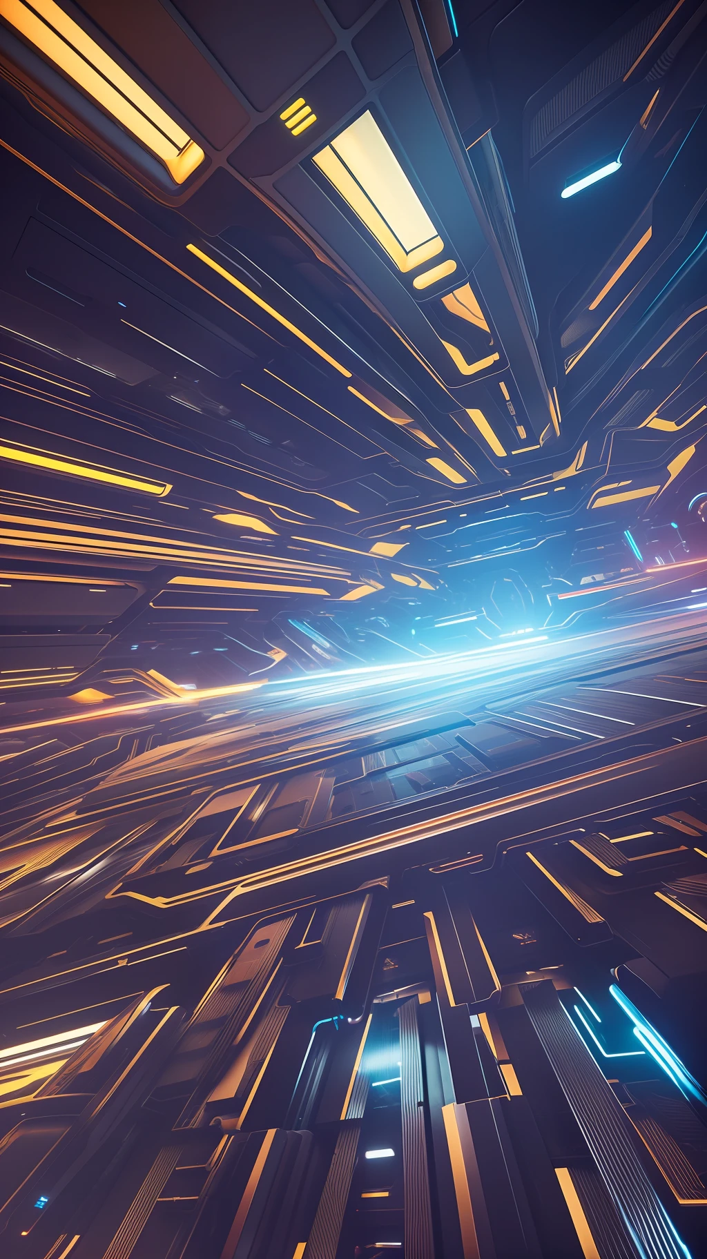 complex, futuristic interior background, cinematic, fine details, 8k, dark shot, soft volumetric lights, backlit, cinematic, intricate details, moving energy particles