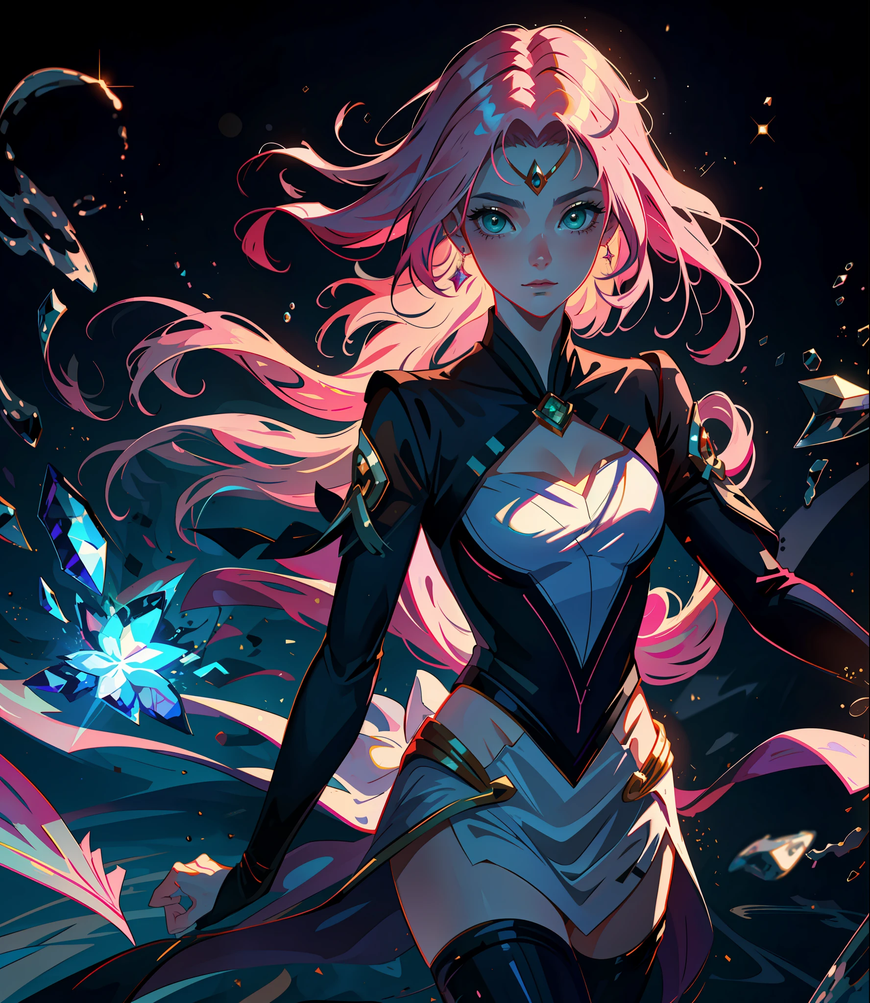 (masterpiece: 1.2, best quality), (beautiful finely detailed eyes: 1.2), (extremely detailed CG unit 8k wallpaper, masterpiece, best quality, ultra-detailed, best shadow), (detailed background), (beautiful detailed face, beautiful detailed eyes), High contrast, (best lighting, an extremely delicate and beautiful),1girl,((splashes of colored paint on transparent background, dulux,)), dynamic angle, beautiful detailed brightness, whole body, Cowboy shot, pink hair, green eyes, Star Guardian, Magic Girl, Sailor Moon, ((forehead to show))