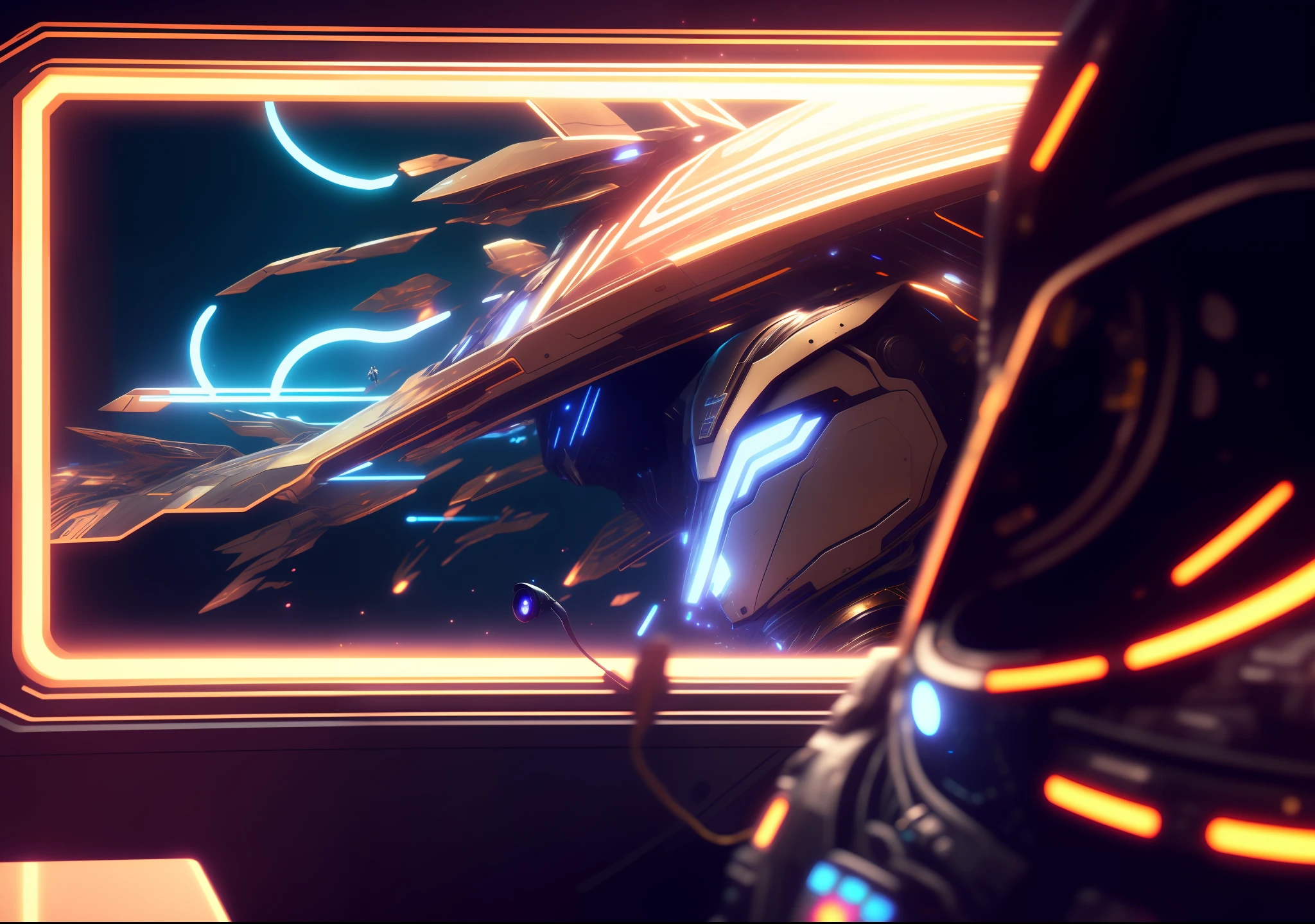 a close up of a person in a space suit looking at a screen, ultra detailed game art, exquisite warframe fanart, artgem and beeple masterpiece, beeple. octane render, intricate abstract. cyberpunk, detailed warframe fanart, style hybrid mix of beeple, dan mumford. 8 k octane render, 4k highly detailed digital art