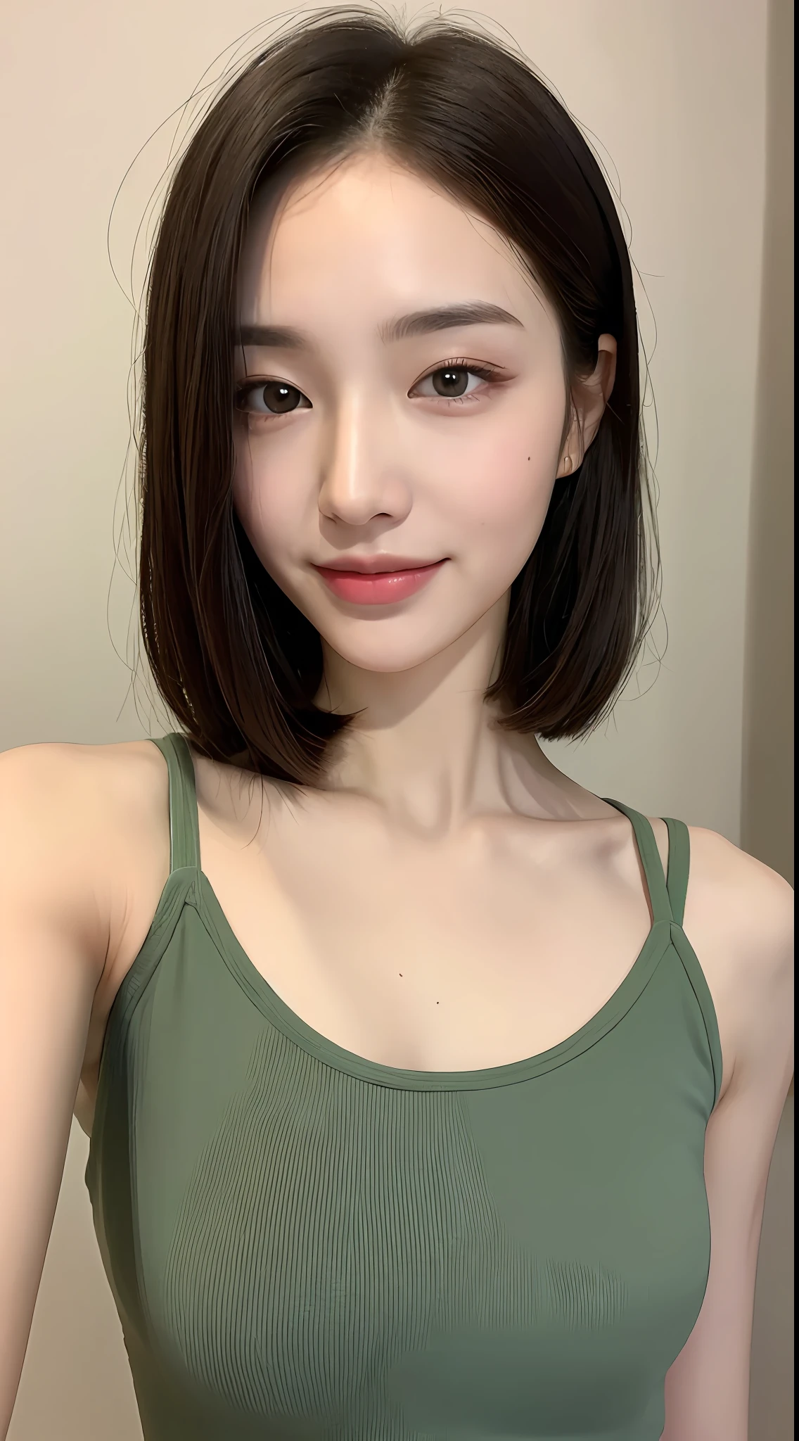 ((Best Quality, 8K, Masterpiece: 1.3)), 1 Girl, Slim Abs Beauty: 1.3, (Casual Hairstyle, Small: 1.2), Dress: 1.1, Ultra Small Face, Detailed Eyes, Double Eyelids, Smile, Home, Focus