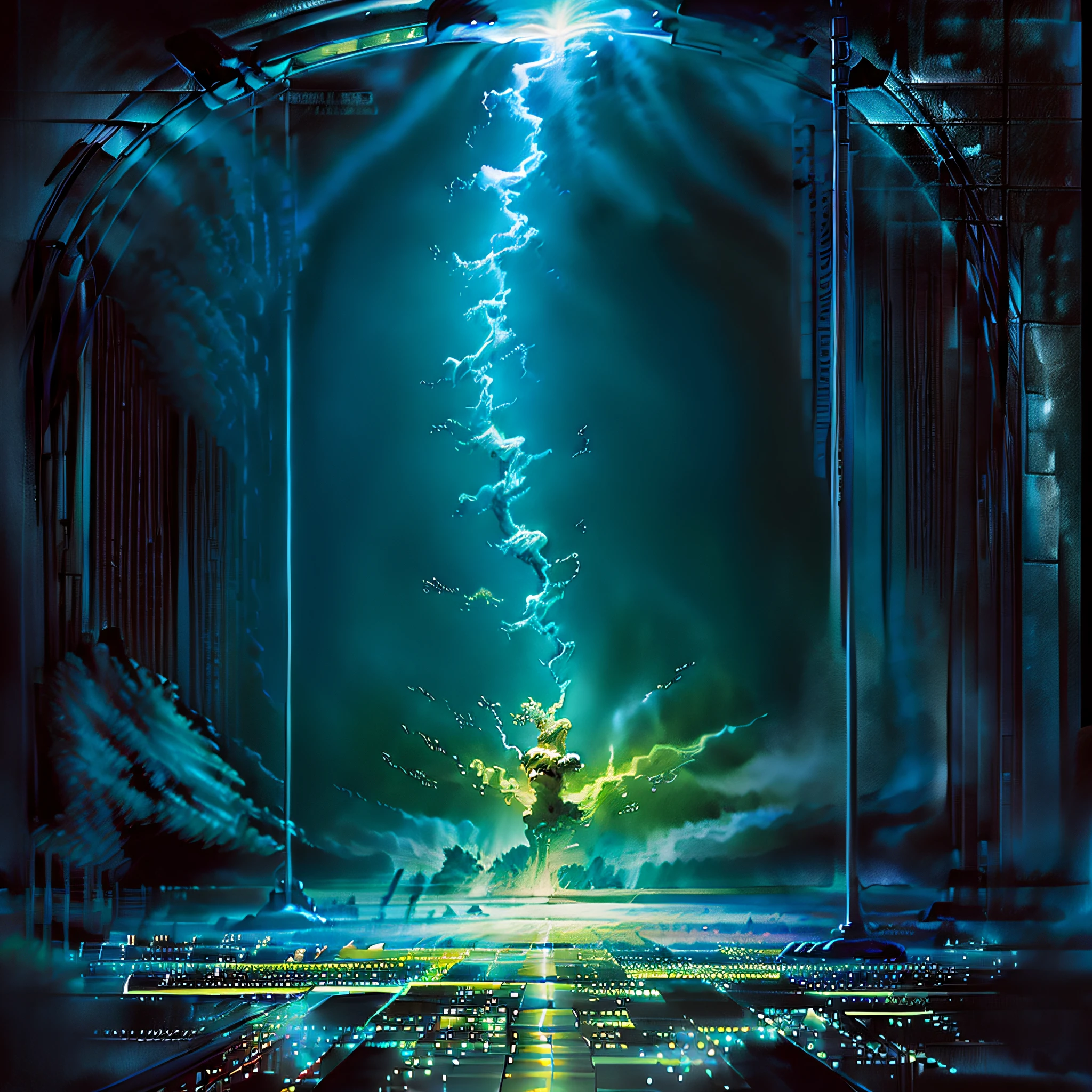 A cover art for an original electronic song set in the progressive trance genre. The cover art features vibrant, sparkling colors, reflecting the energetic and dynamic nature of the music. The design exudes a captivating aura with a fusion of vivid tones and iridescent tones. It depicts an abstract representation of the intricate melodies and pulsating rhythms of music, evoking a sense of movement and intensity. The atmosphere of the cover art is electrifying and immersive, drawing listeners into the hypnotic world of progressive trance. It creates a visual experience that complements the listening journey, amplifying the emotion and euphoria of the music. The lighting effect in the cover art is mesmerizing, with beams of colored lights intertwining and dancing throughout the scene. The lighting adds depth and dimension, increasing the overall visual impact and capturing the essence of the electrifying music. --air 1:1 --c 18 --s 800 --q 2,