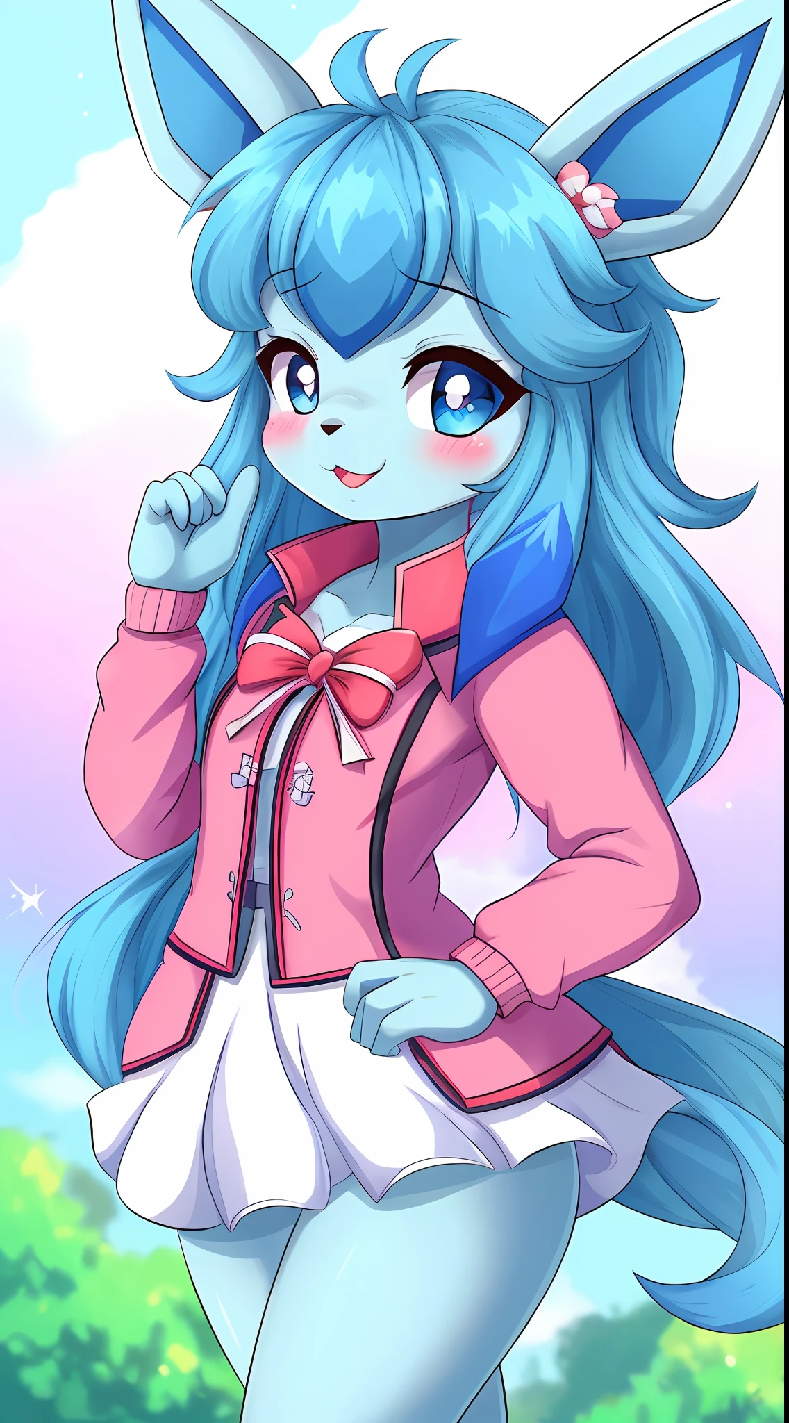 4K, master piece, best quality, Kawaii, cute, sfw, glaceon, hioshiru, precure, kiriya aoi (Aikatsu!), jacket