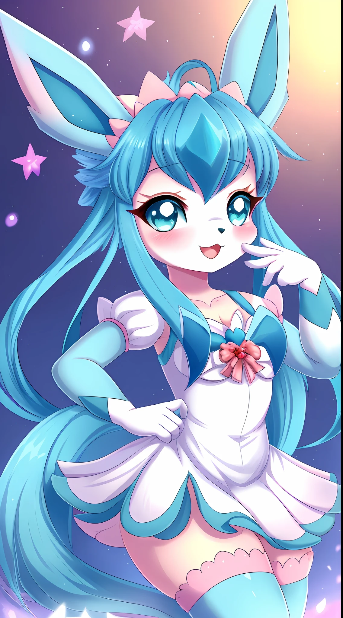 4K, master piece, best quality, Kawaii, cute, sfw, glaceon, hioshiru, precure, Cure-Spicy (Delicious Party Precure)