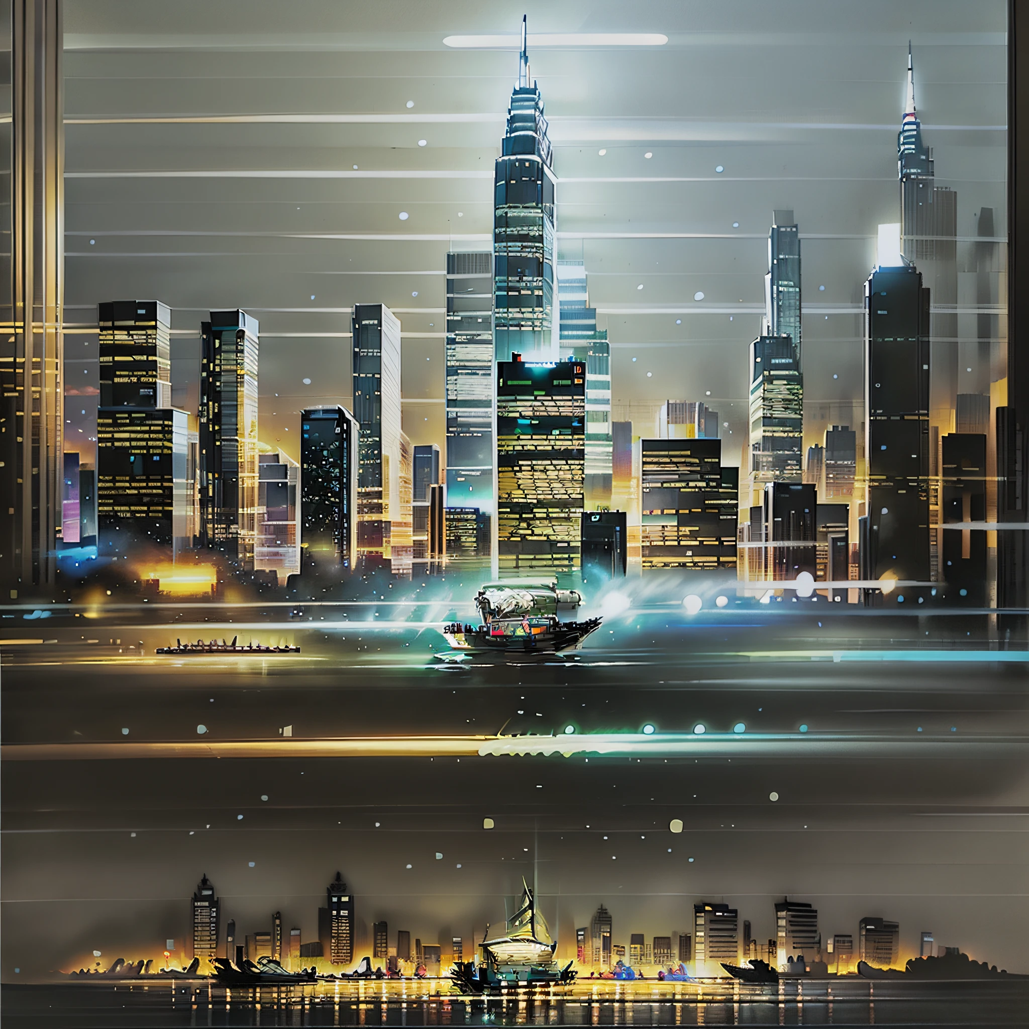 A 4:3 album cover featuring a detailed and realistic illustration of buildings with spotlights. The illustration accurately depicts the buildings, creating a visually stunning image.
The album cover showcases a nighttime scene of an urban city, with towering skyscrapers and bright spotlights illuminating the landscape. The artwork is meticulously crafted to convey the vibrant and lively atmosphere of a bustling metropolis.
The colors used in the illustration are predominantly metallic, adding a touch of sophistication and modernity. The metallic tones reflect the light from the spotlights, creating a striking visual effect.
The atmosphere of the cover art is dynamic and immersive, capturing the pulsating energy of a busy city at night. The realistic illustration provides a sense of immersion, transporting the viewer to this urban environment filled with lights and impressive skyscrapers.
--ar 4:3 --c 20 --s 480 --q 2,
