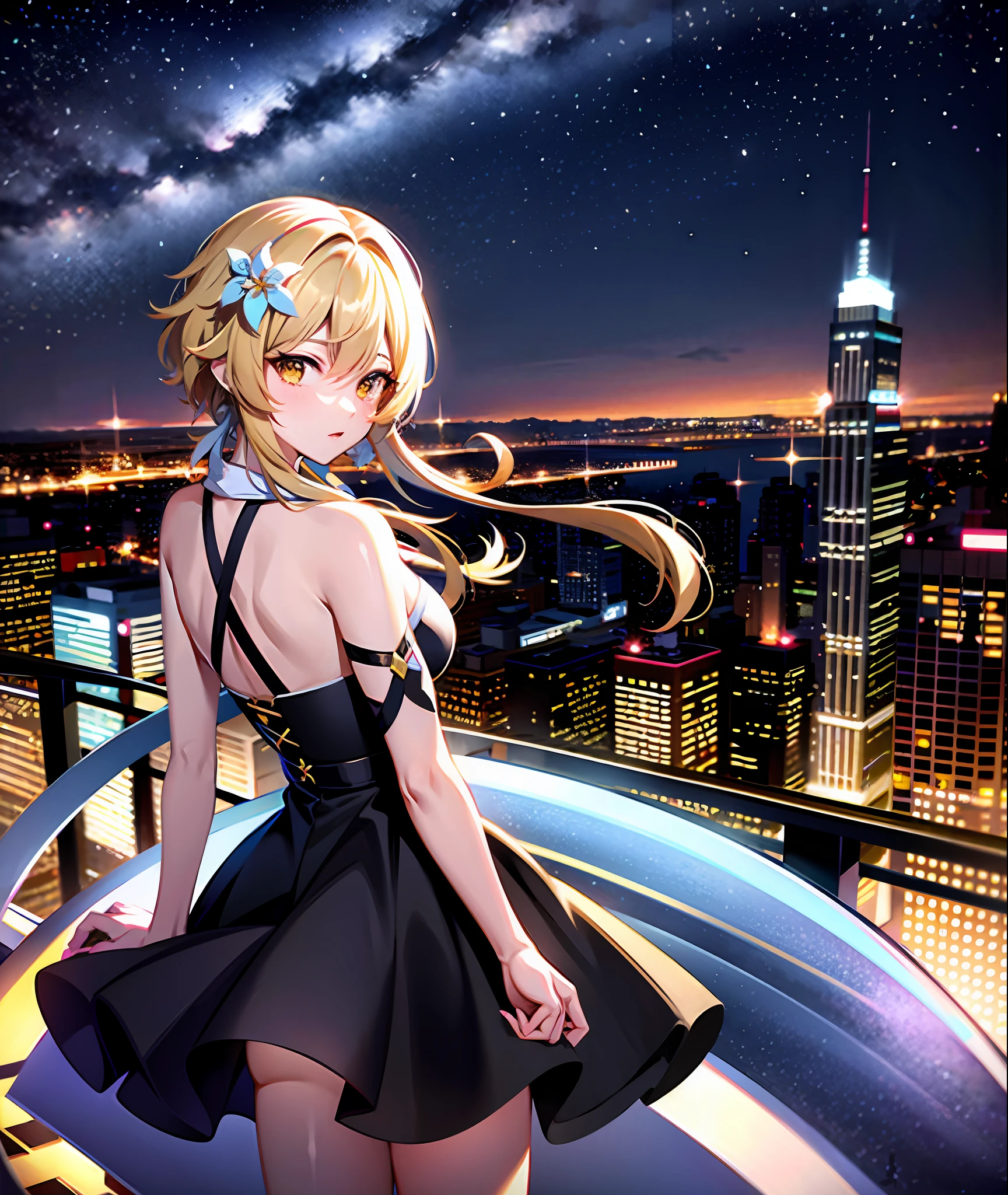 , city background, night sky, aviators