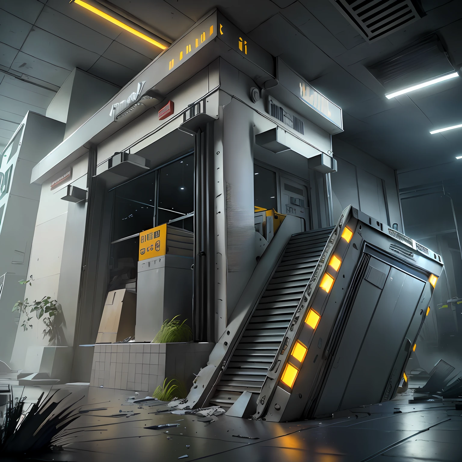 3 Conveyor belt in industrial environment (perspective view)