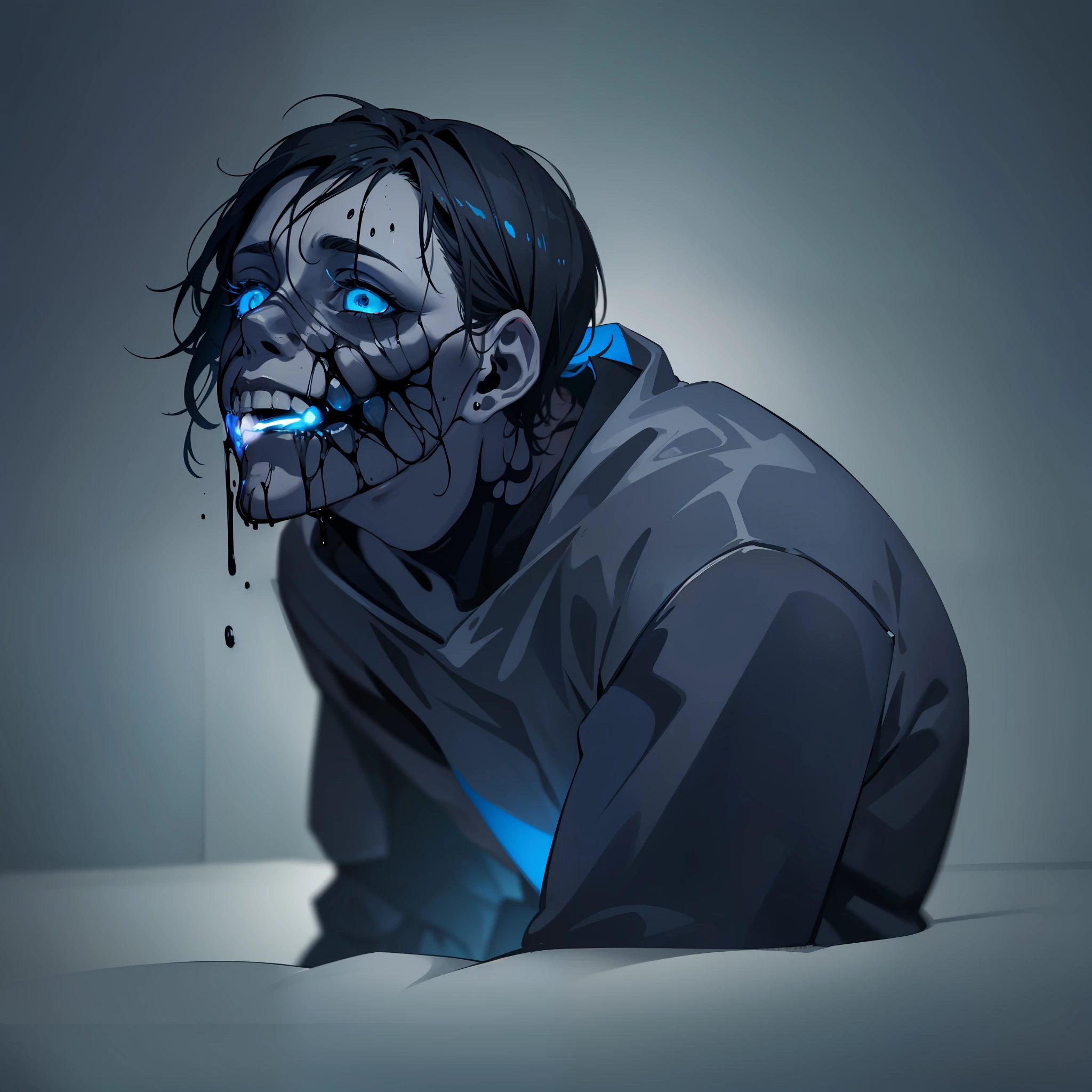 Lab, scary, horror, dark themed, dark, night, low lighting, dark blue colors,