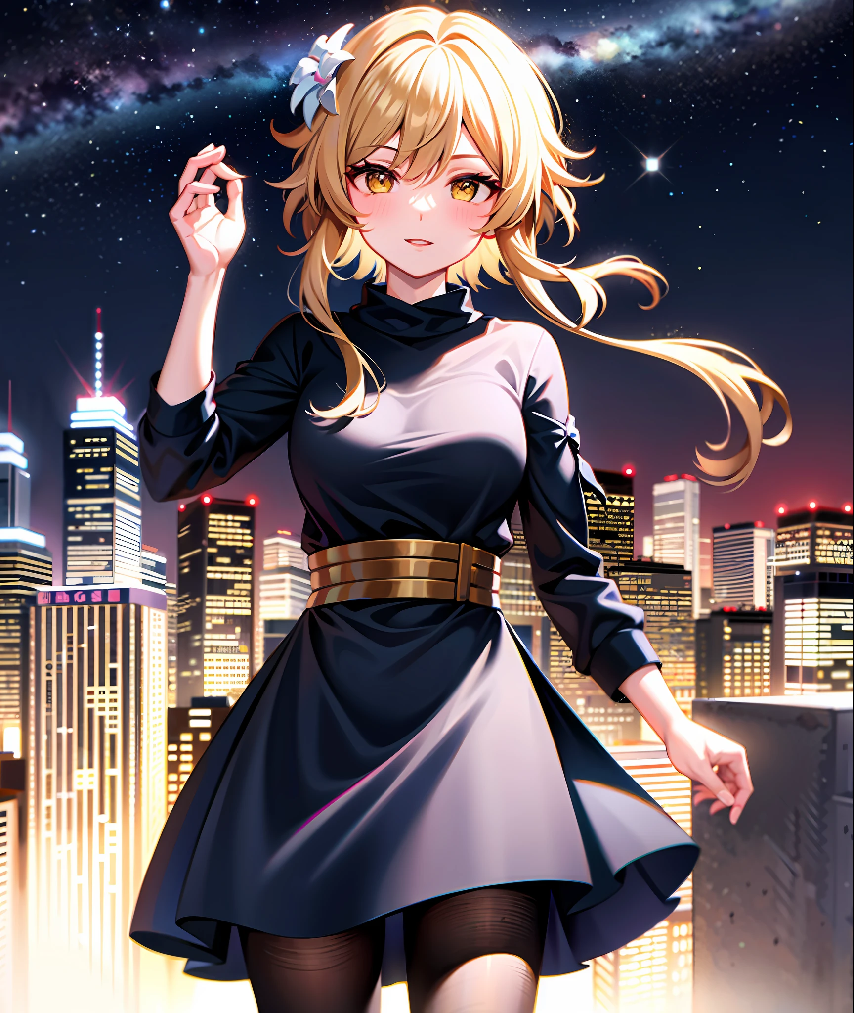 , city background, night sky, aviators