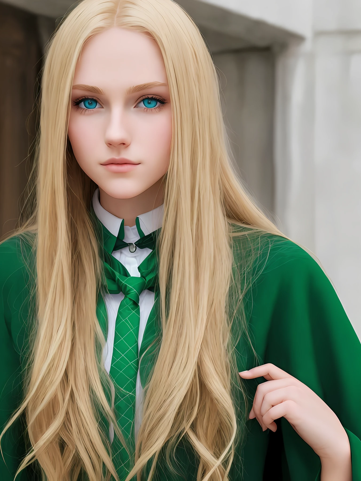 Slytherin girl blonde blue eyes