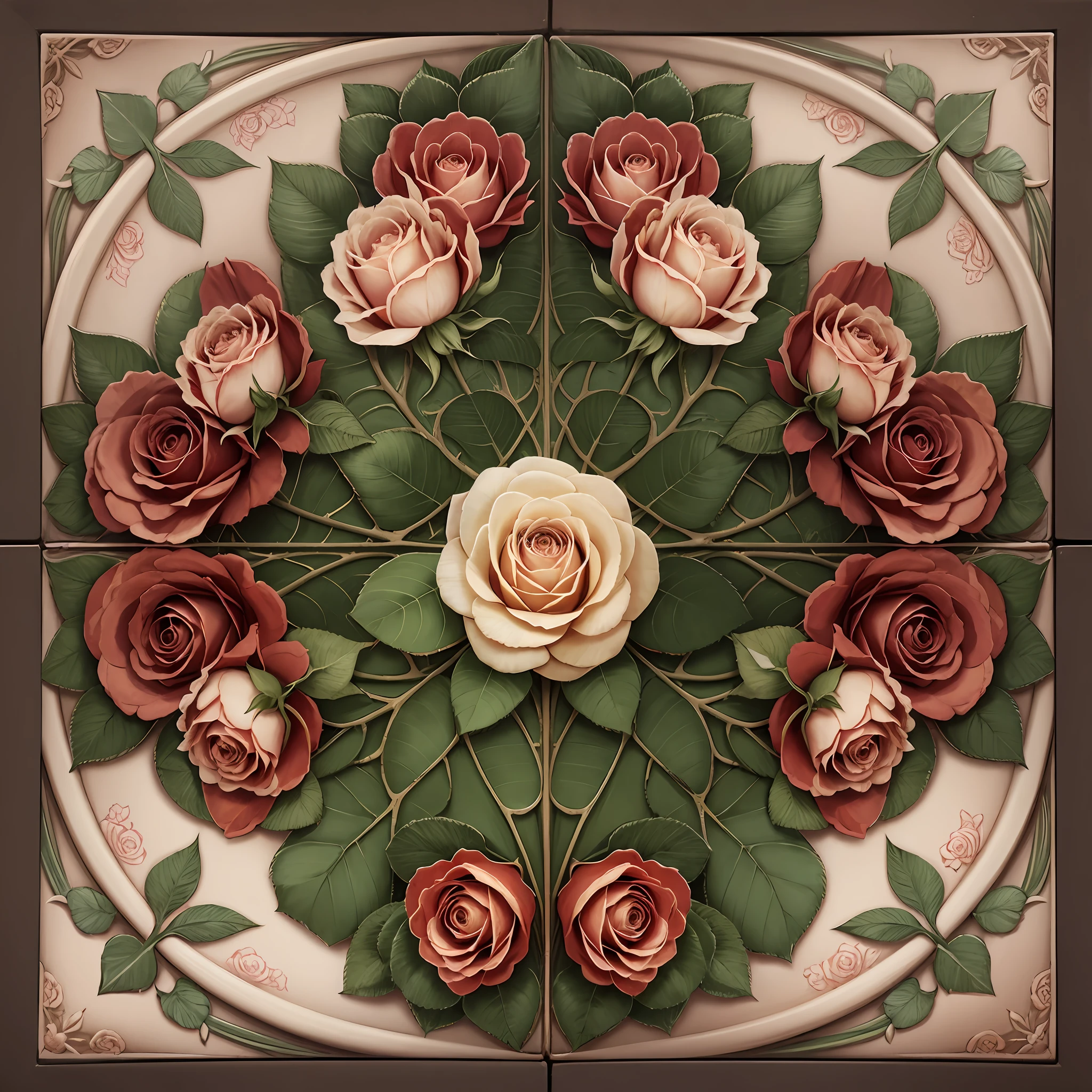 vintage roses pattern tile --auto --s2