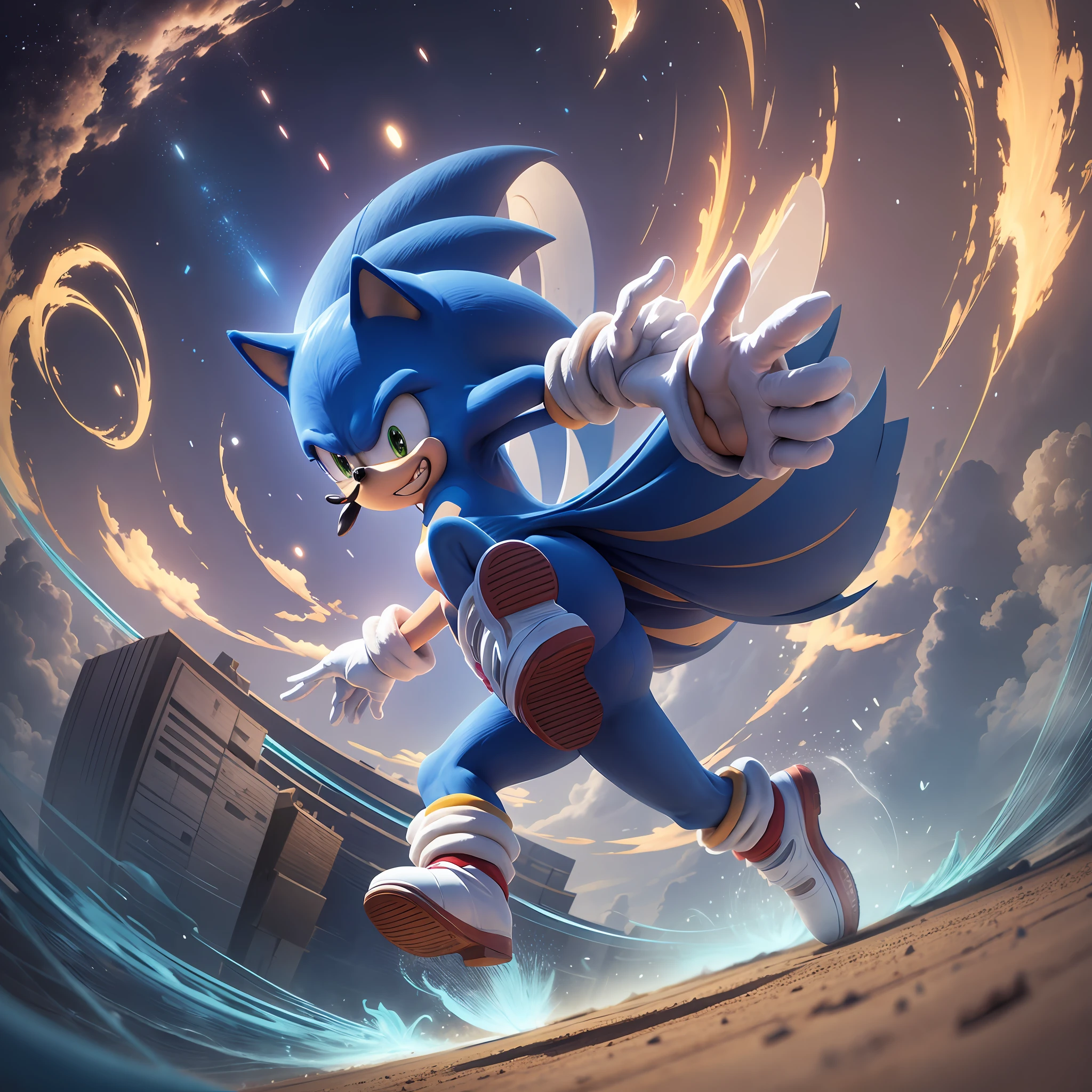 Sonic is running, Tars is flying in the sky --auto --s2