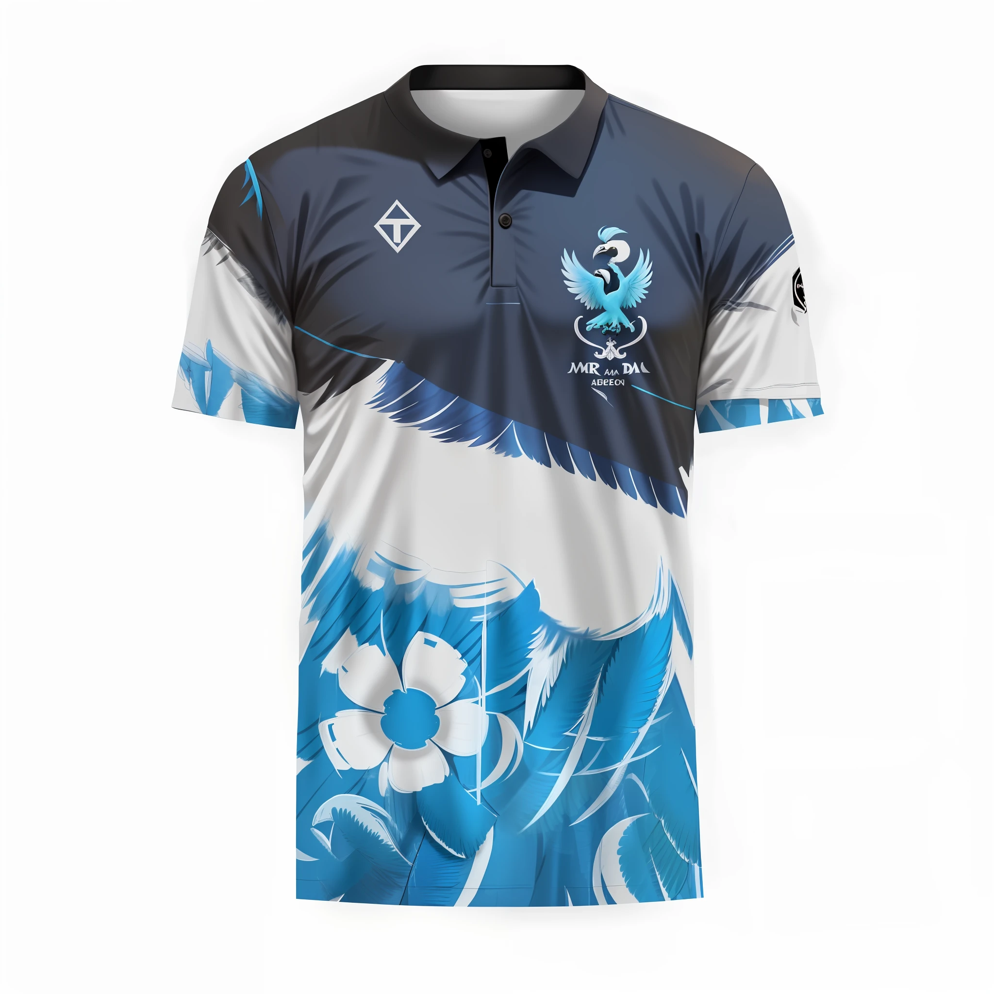 Clear! Here's a description of what a blue macaw-themed team jersey would look like: The jersey would be predominantly blue, representing the color of the blue macaw. It would be made of a light and breathable fabric, ideal for sports practice. On the front of the shirt would be a stylized design of a blue macaw in flight, with its wings spread and feathers detailed. The design would be in shades of darker blue, to create contrast with the light blue background of the shirt. In the center of the chest, the team's shield would be placed, with the traditional colors and symbols. The shield would be surrounded by a white frame, to set it apart from the rest of the drawing. On the sleeves of the shirt, white details such as stripes or bands would be added to add a touch of contrast and style. On the back of the shirt, the player's number and name, also in white, would be placed to facilitate identification during matches. Finally, the collar of the shirt would be V-shaped, to provide comfort and style to the players. That would be a blue macaw themed team jersey,