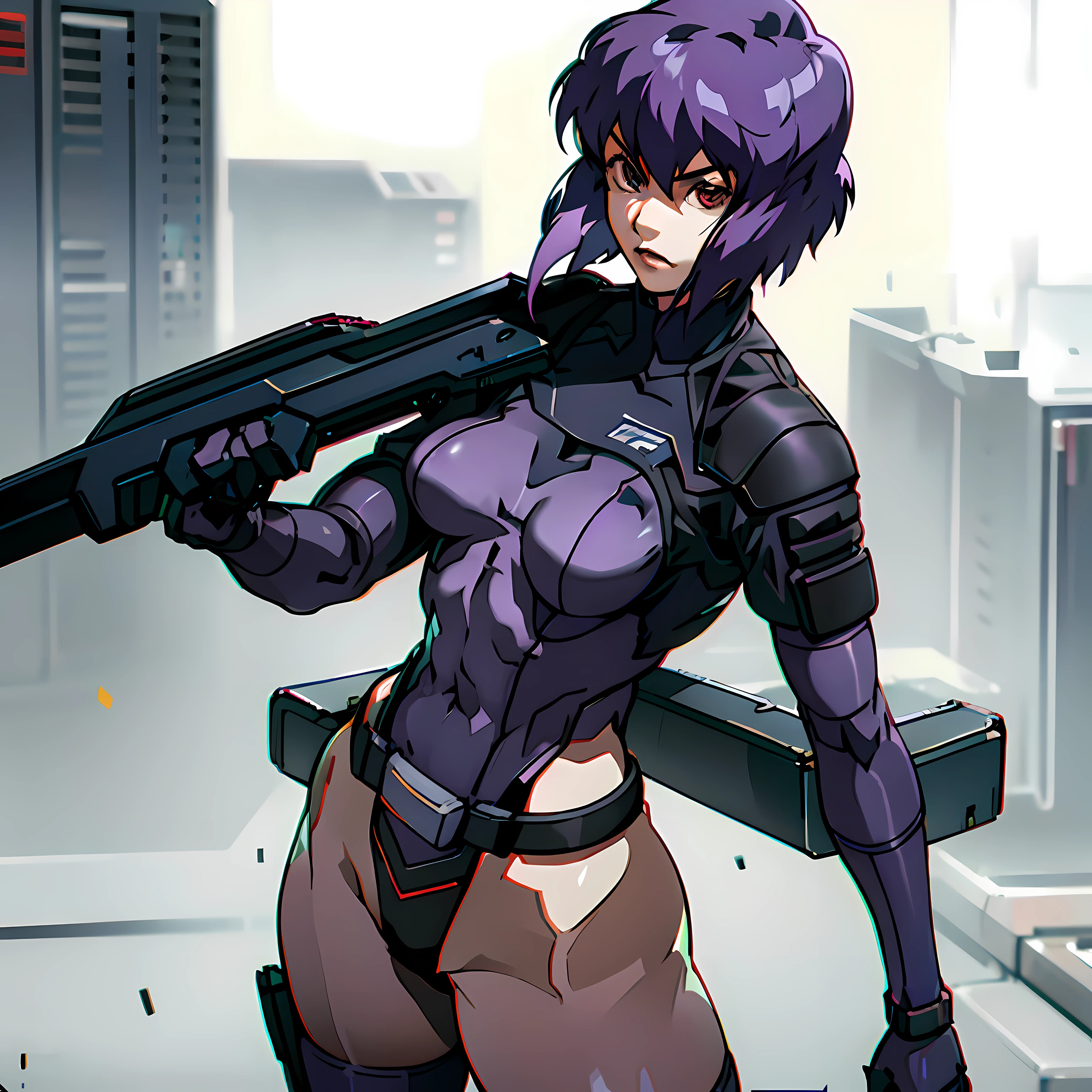 motoko_kusanagi, sac_2045, perfect body, abdomen, small breasts, anime