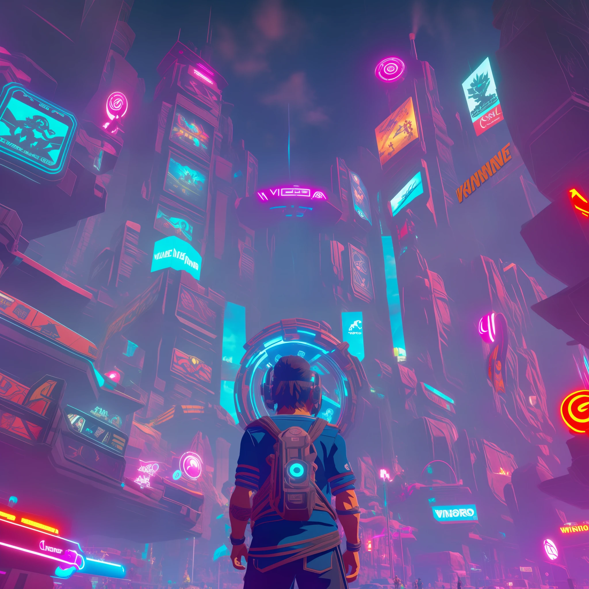Keyword: Wander Games
Style: Clean and Modern
Background: Futuristic city scenery with neon lights
Activity: Displaying a variety of video game consoles and accessories
Poses: Energetic and enthusiastic characters playing video games
Expression: Excitement and joy
Other features: Incorporate video game controls and iconic game characters
Final Consultation:
/imagine prompt: wander games:: 2.5, clean and modern:: 1.5, futuristic city setting with neon lights:: 2, displaying a variety of video game consoles and accessories:: 1.5, energetic and enthusiastic characters playing video games:: 1, excitement and joy:: 1, incorporate video game controls and iconic gaming characters:: 0.5/