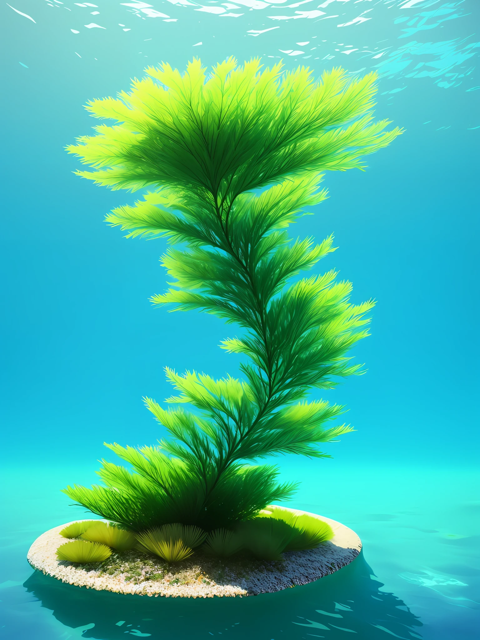 3D digital art seaweed hyper realistic