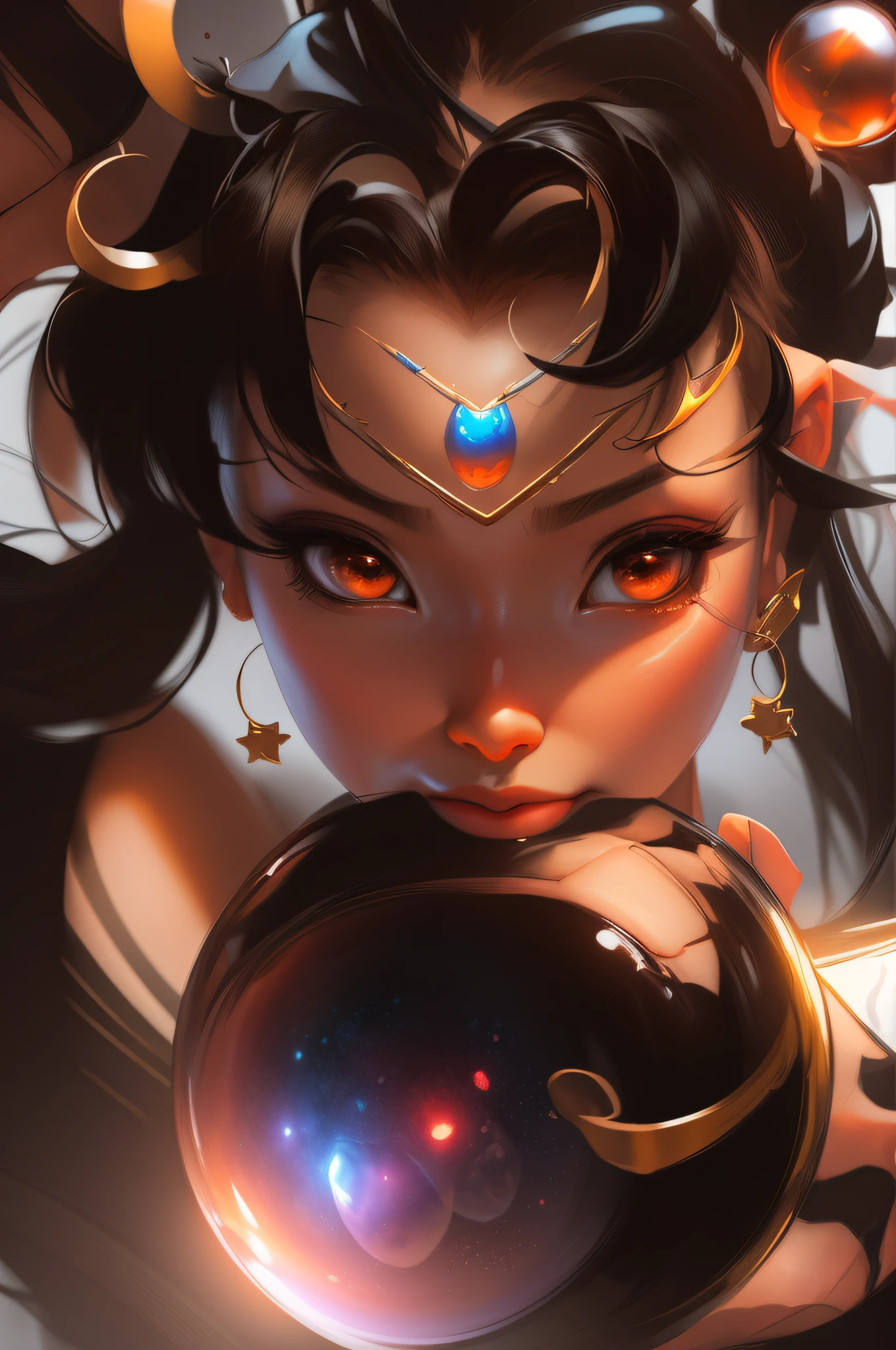 there is a woman with a glass ball in her hand, extremely detailed artgerm, ross tran 8 k, artgerm jsc, artgerm. high detail, by Ross Tran, trending artgerm, artgerm and wlop, ross tran and artgerm, artgerm. anime illustration