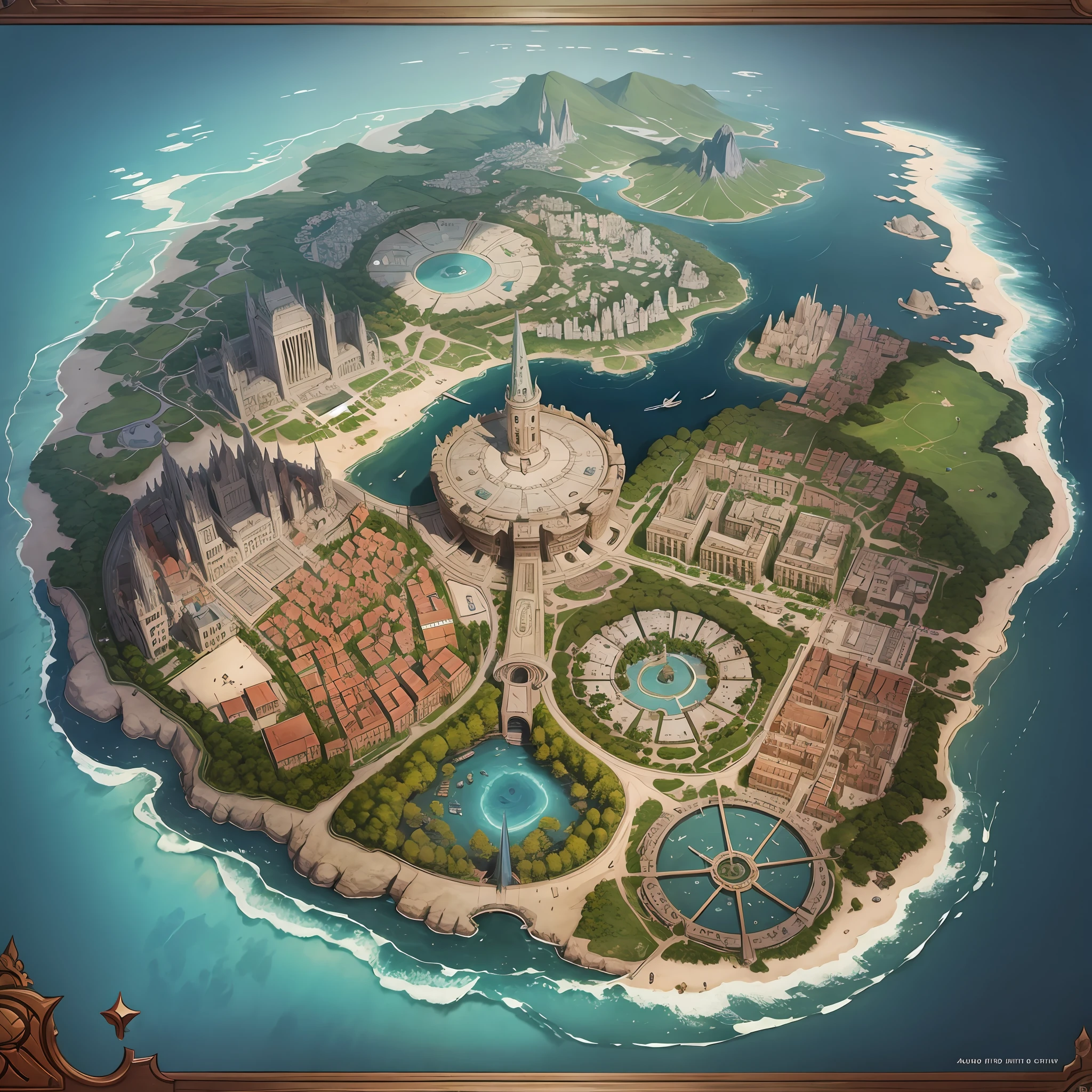 2D DND City Map on top of a flying island --auto --s2