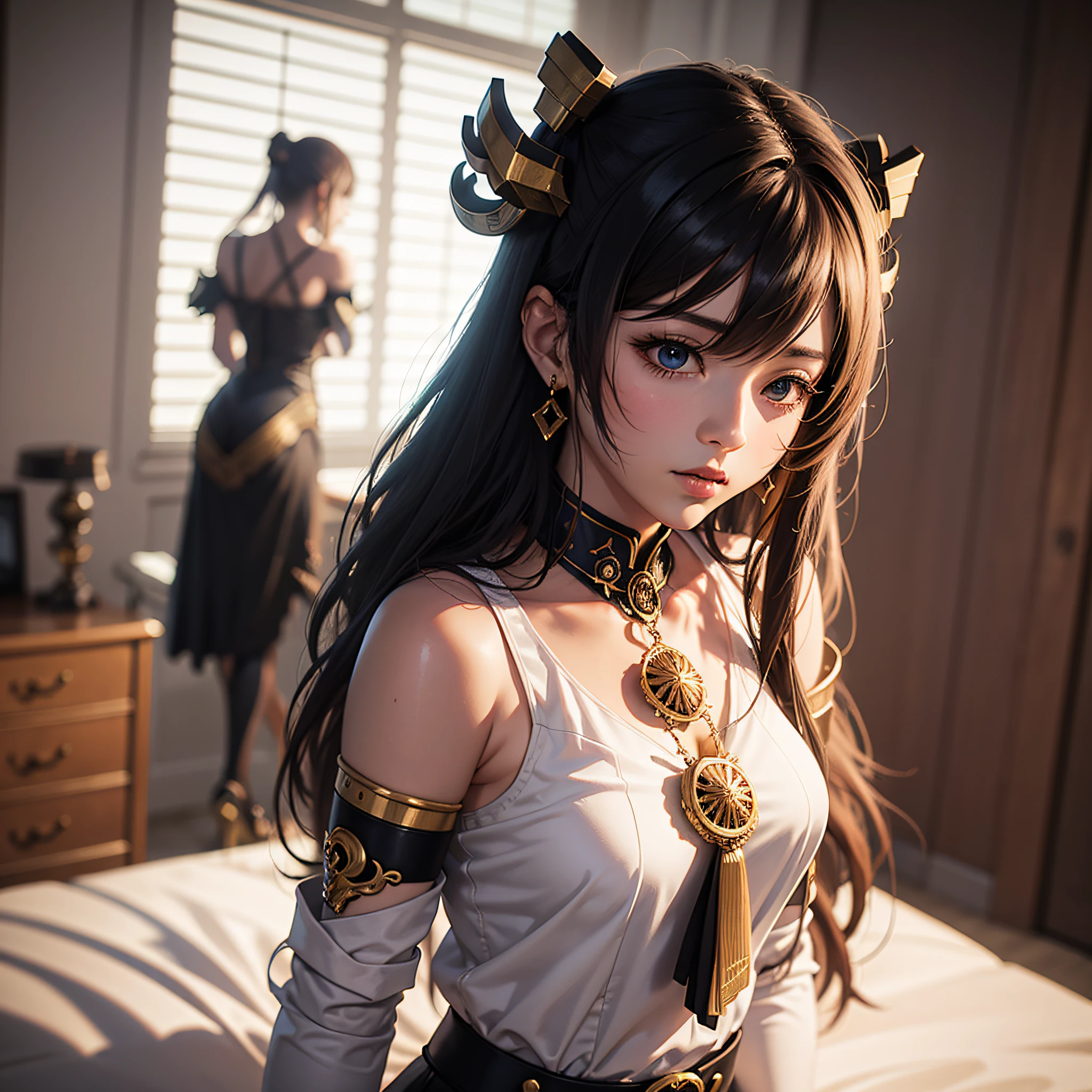 Anime - Style Women in silk clothes posing in a room, Realistic Anime 3D style, Wlop and Sakimichan, Anime style 3D, 3D Anime realistic, 2. 5 d cgi anime fantasy artwork, smooth anime cg art, deviantart artstation cgscosiety, 3 d render character art 8 k, female cyberpunk anime girl, digital fantasy anime art --auto --s2