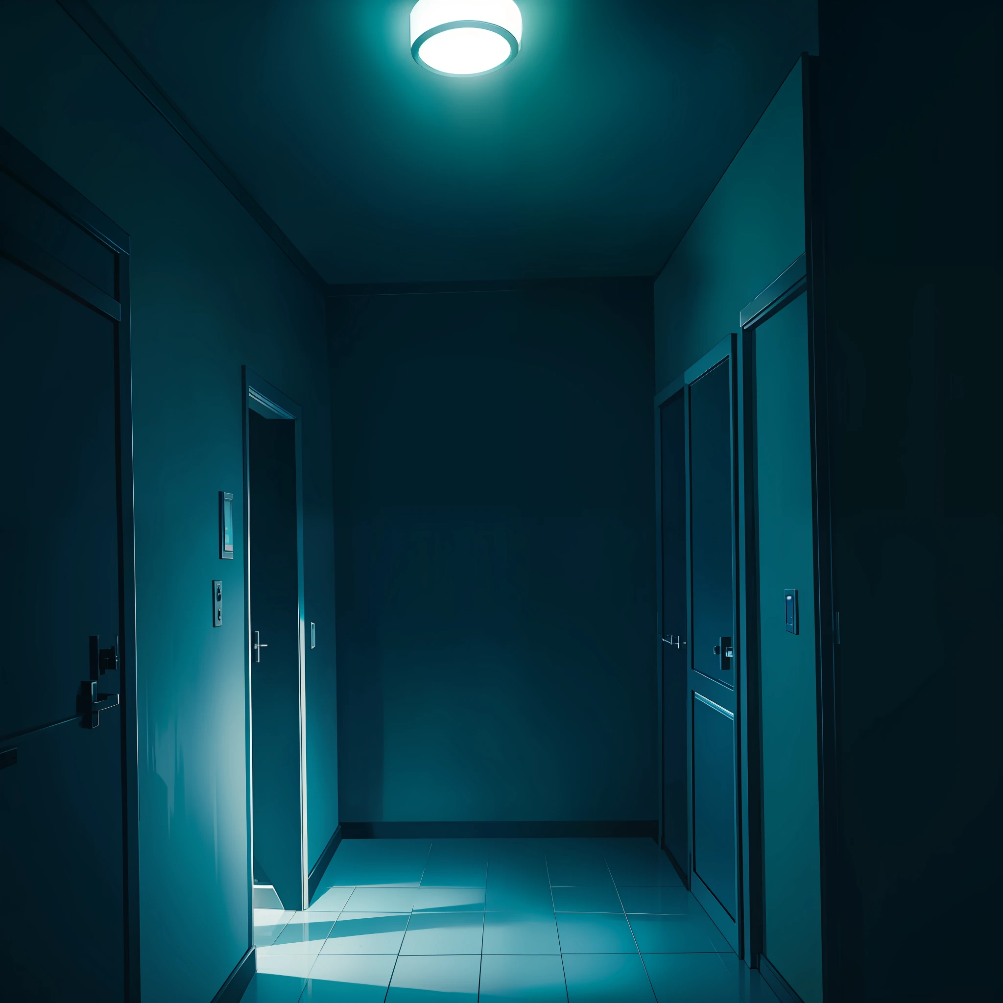 Rooms, scary, horror, dark theme, dark, night, low lighting, dark blue colors,