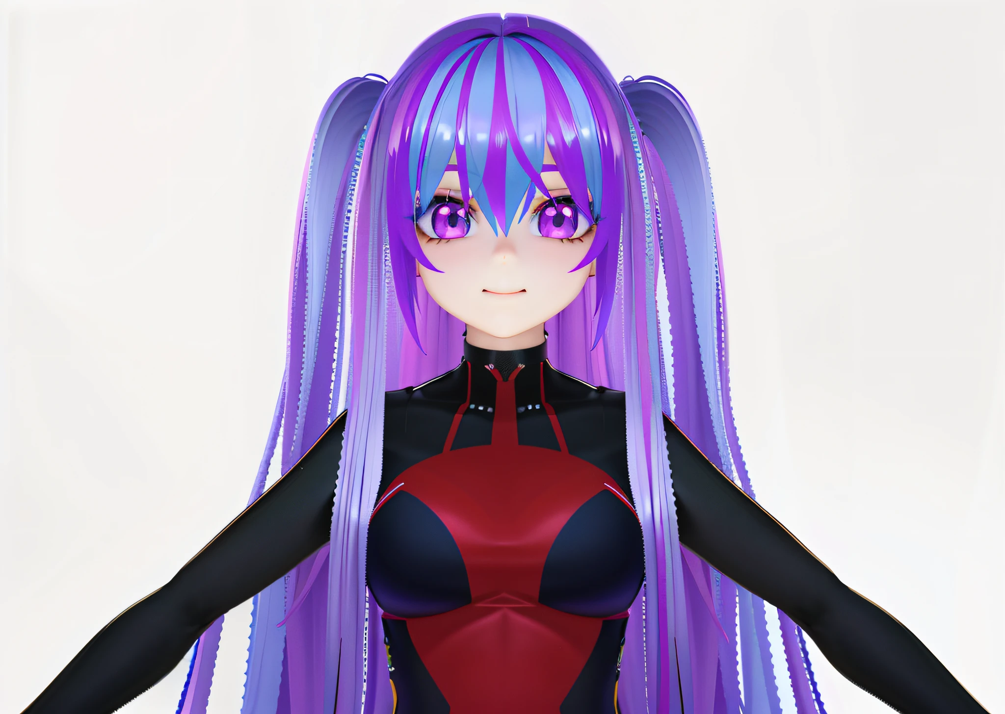 Anime girl with long purple hair with lilac locks, purple eyes, 3D style anime, 3D anime girl, render of a cute 3D anime girl, full body model vtuber anime, moe artstyle anime, live2d virtual youtuber model, anime girl of the future, made with anime painter studio, stylized anime, 3D style anime, render of a cute 3D anime girl,  girl anime 3d, anime stylized, pink hair twintail and cyan eyes, made with anime painter studio, full body model of vtuber anime, anime style, 8k, stylized anime, virtual youtuber live2d model, masterpiece, best quality, high resolution, hd, 2k, 4k, 8k, 16k, ultra detailed,(complex details), (complex design, ultra detail: 1.2), realistic 3D rendering,  described as a 3D render, sharp detail, clean digital rendering, high quality portrait, hyper detailed photo, detailed photo, highly detailed photo, high resolution photography, color photography, intricate details, (Award-winning digital art: 1.3), (Masterpiece, Ultra Detail: 1.3), 3D,HDR, virtual youtuber, sweet eyes and sweet smile, perfect breasts.